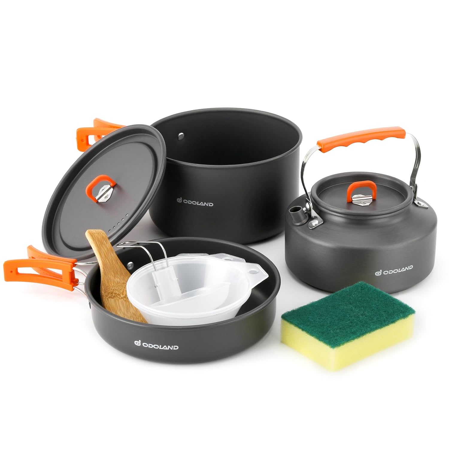 Odoland Camping cookware Mess kit with 1.1L Kettle OD0619