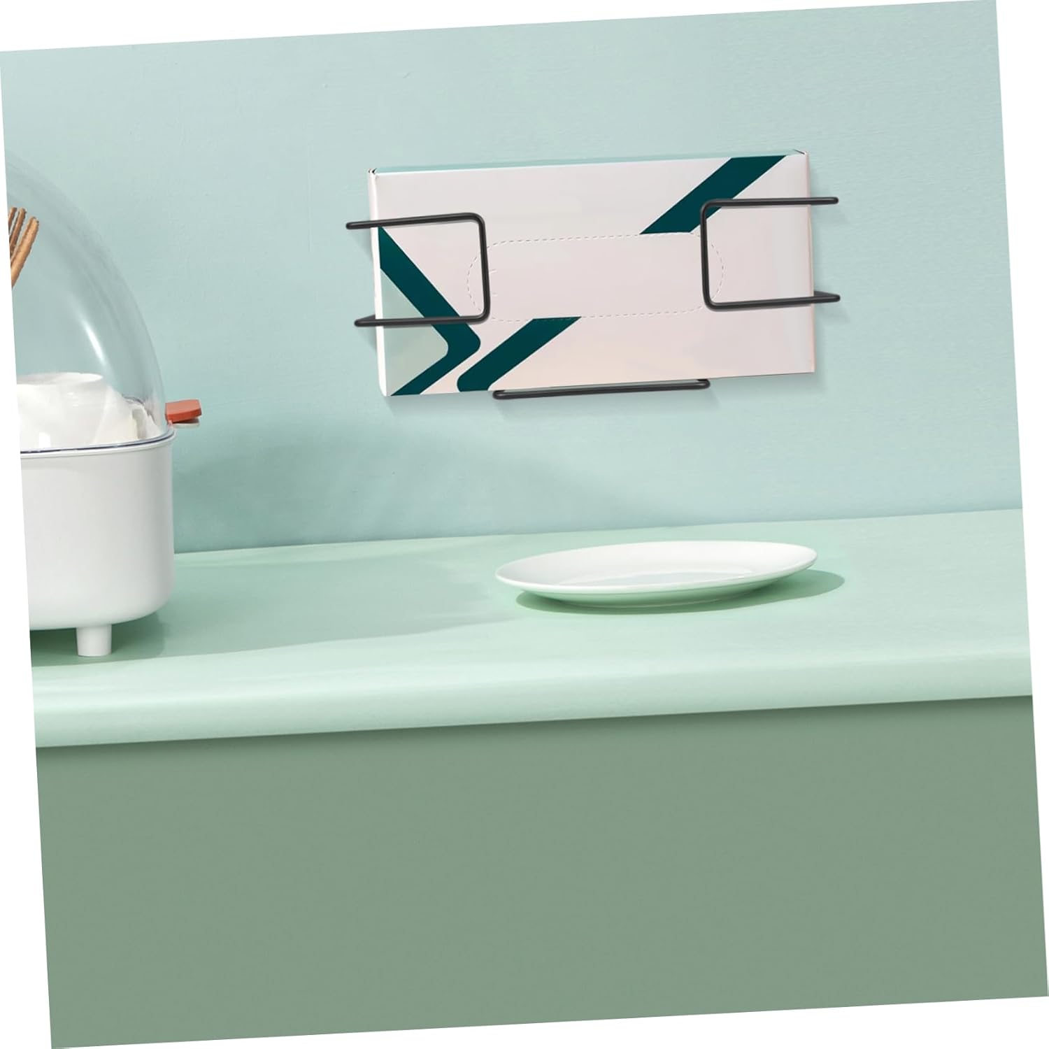 6pcs Wall-Mounted Glove Dispenser Holder Metal Tissue Box and Gloves Organizer for Easy Access Sleek Design for Home and Workplace Use