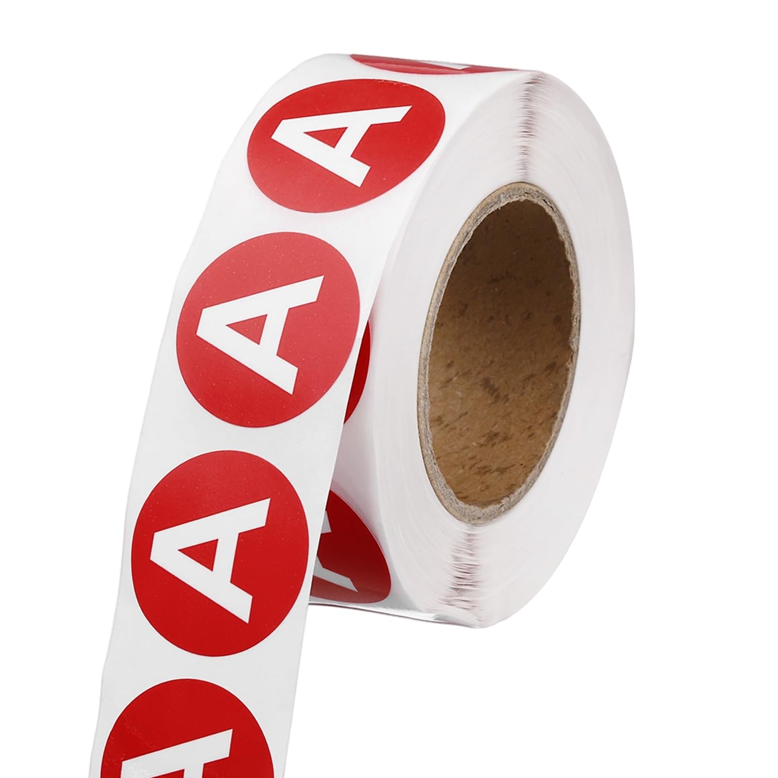 PATIKIL 1" Letter Stickers, 600Pcs Alphabet Stickers Letter A Round Labels Small Vinyl Self Adhesive Label Circle Decals 1 Roll Capital Initial for Office Home Organize Inventory, Red — image 1