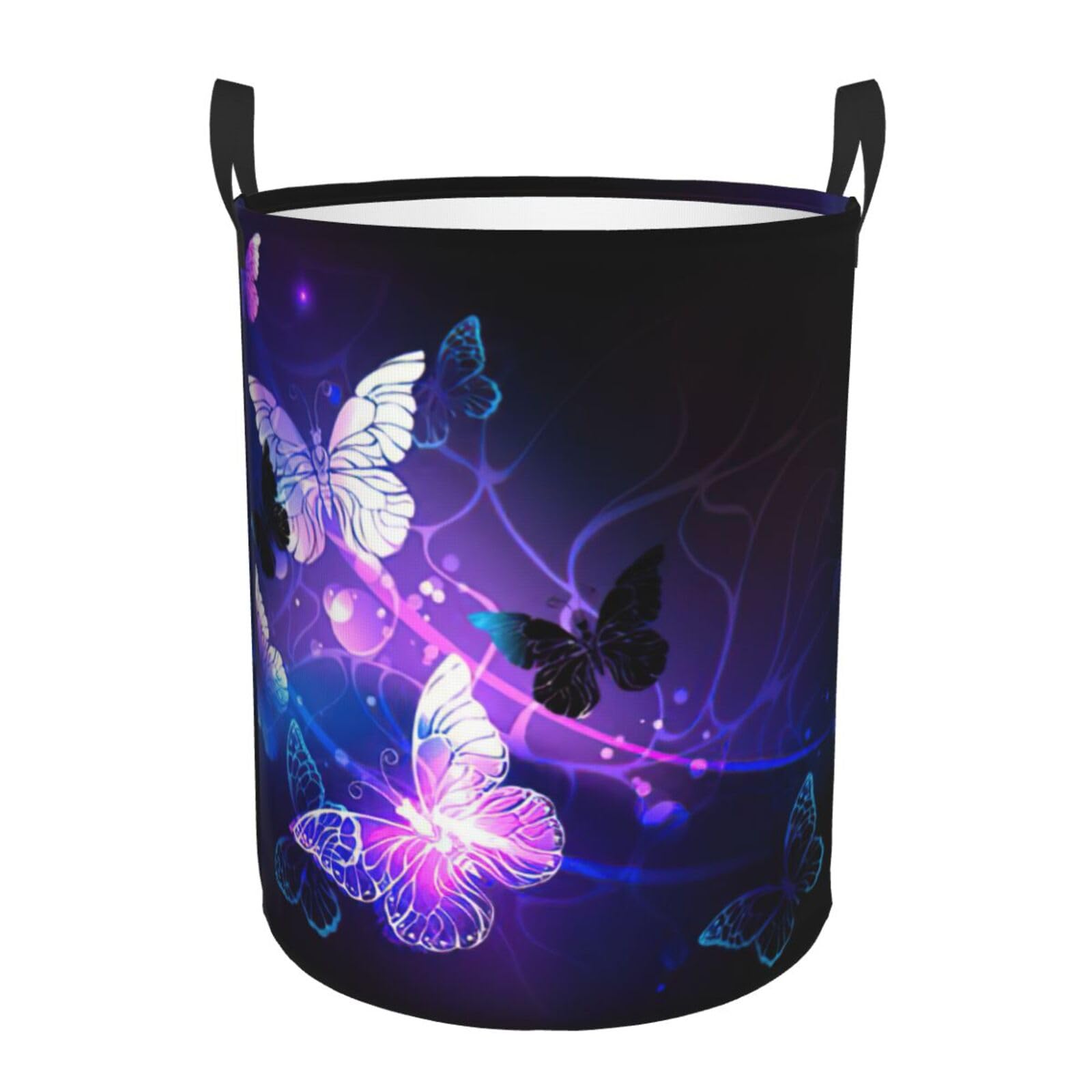 Panier à linge imperméable pour dortoir étudiant et chambre à motif papillons