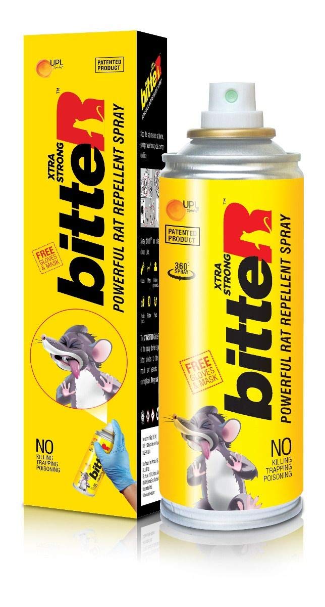 bitteR Rat Repellent Spray - 180ml Patented by UPL Ltd, Eco Safe, Odourless, Non toxic, Safe for Humans and Pets, Effective Rodent Repellent Spray for Cars, homes and offices (Pack of 1) (B09Z4LR47T) Amazon Price History, Amazon Price Tracker