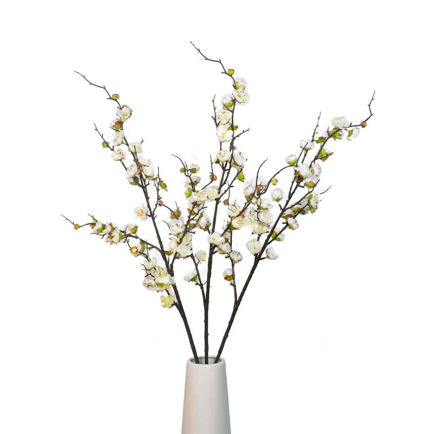 Direkame Cherry Blossom Branches, Faux Flowers Greenery Stems Branches Stems for Vase, 39" Long Stem Artificial Flowers Leaves Bouquet Decorations for