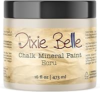 Vista 300 de Dixie Belle Paint Company - Pintura con acabado de tiza para muebles, color blanco lino (Drop Cloth), 8 fl oz, pintura mineral color blanco lino mate