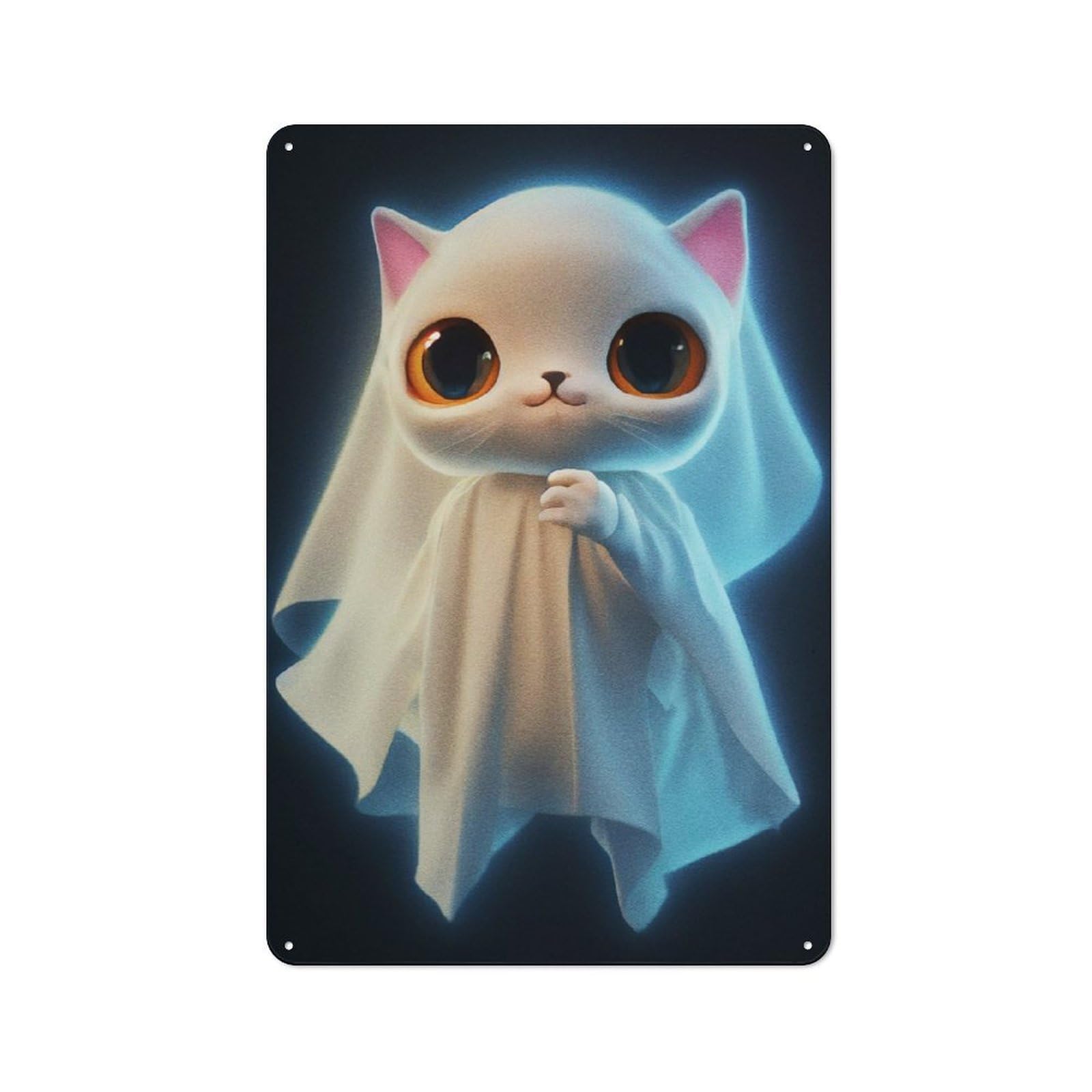 Junmoney Cat Angel Rustic Metal Sign 30X20cm For Living Room Or Hallway, For Winter Room Styling In Living Room And Hallway