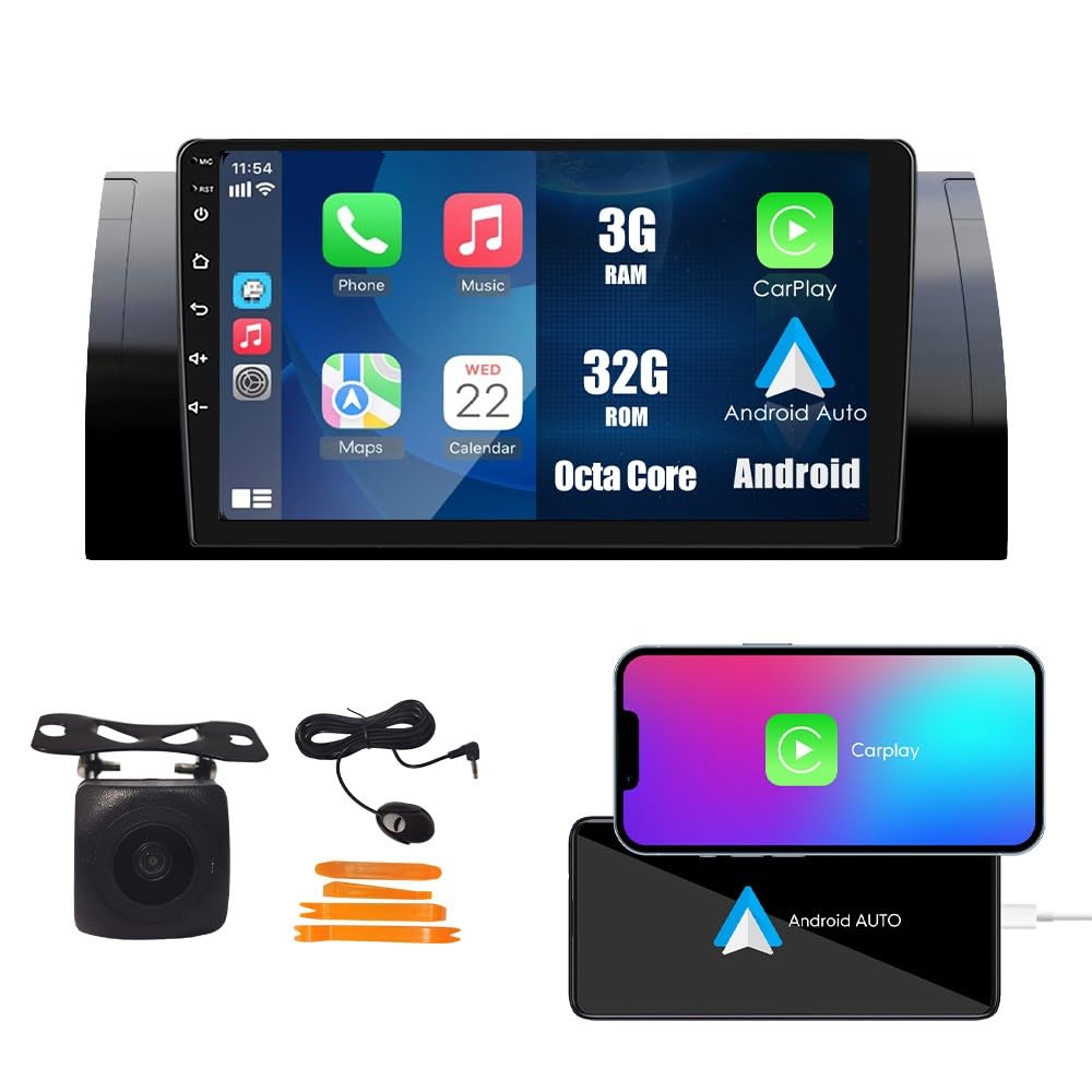 Wostoke CarPlay Android Auto Navigation Stereo GPS Radio Camera Display 9