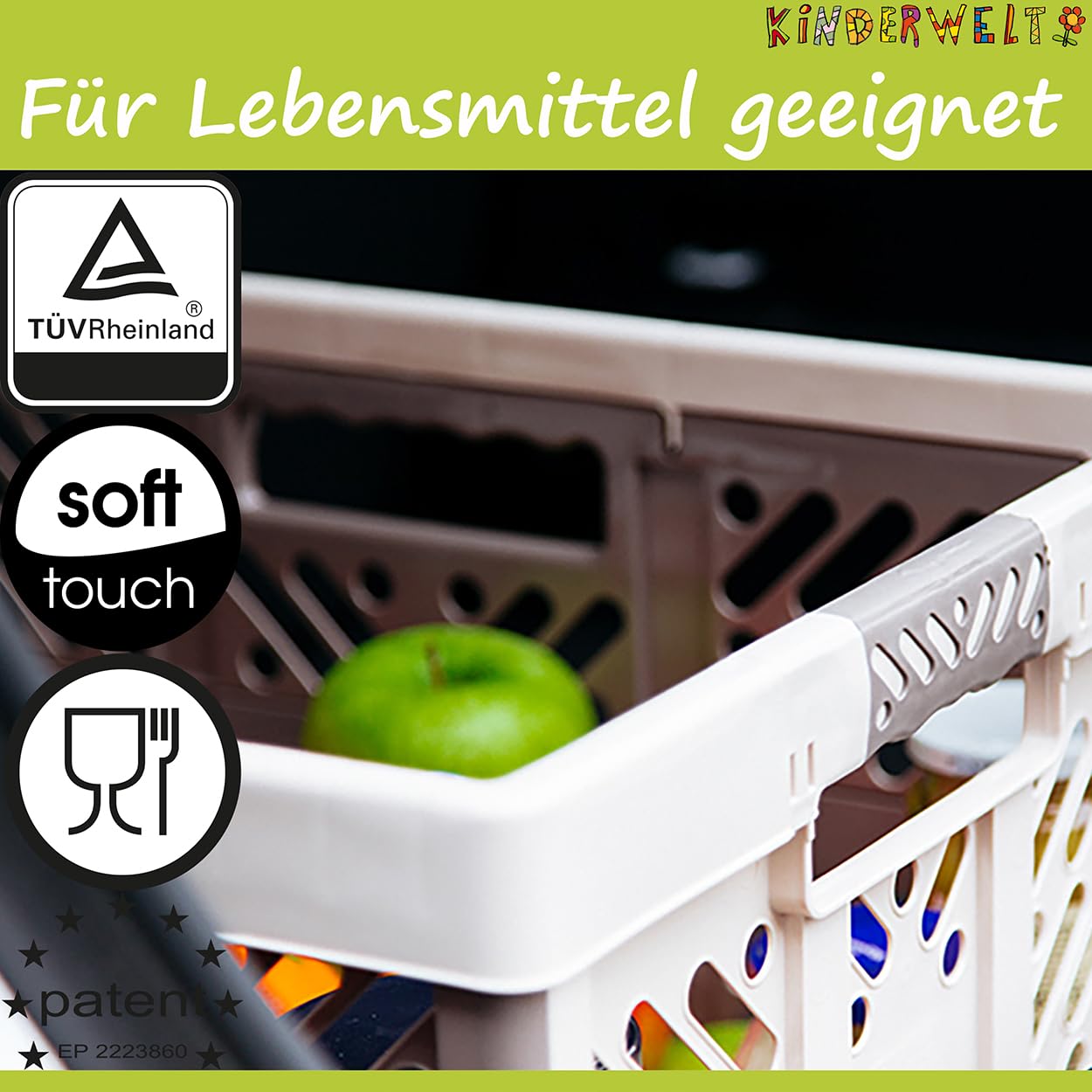 KiNDERWELT 2 x Robuste Profi - Klappbox 45 L bis 50 kg - Faltbox, Kiste, Korb zur Aufbewahrung, Transport - blau