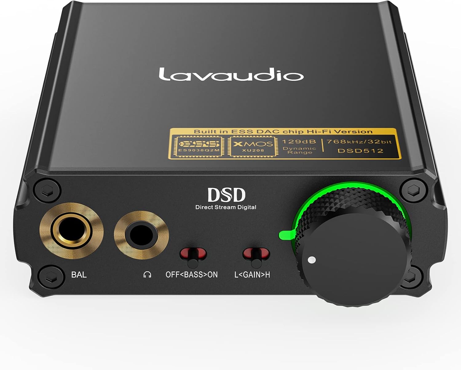         1Mii Lavaudio DS400 Portable DAC/Headphone Amplifier Stereo Supports 768K/32Bit and Native DSD512, Hi-Res Hi-Fi for PC Headphone Out/3.5/4.4 mm/Coaxial/Optical Out Windows/Android/iOS Compatib