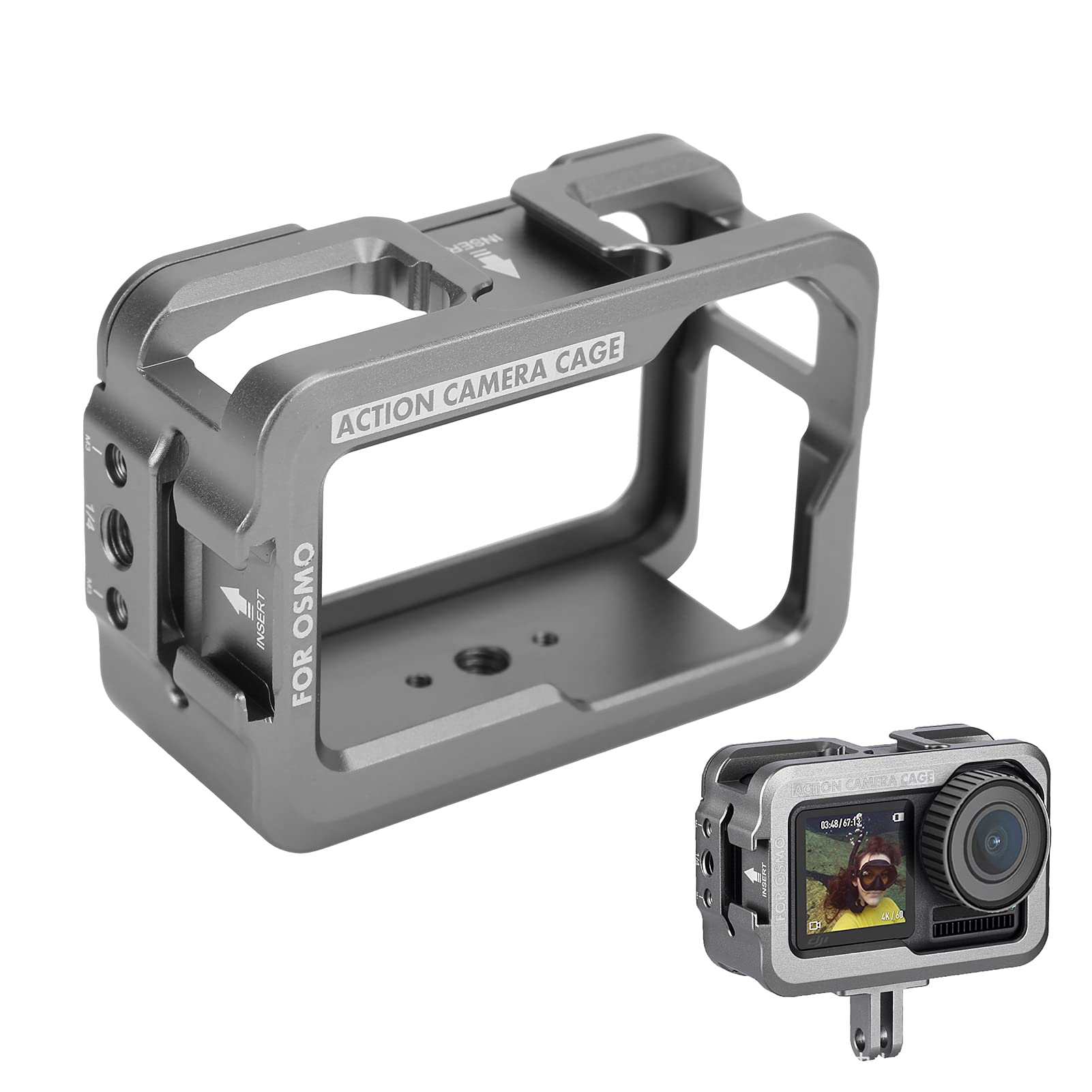 Jaula protectora OSMO para vlogs de acción con montaje de zapata fría superior 8