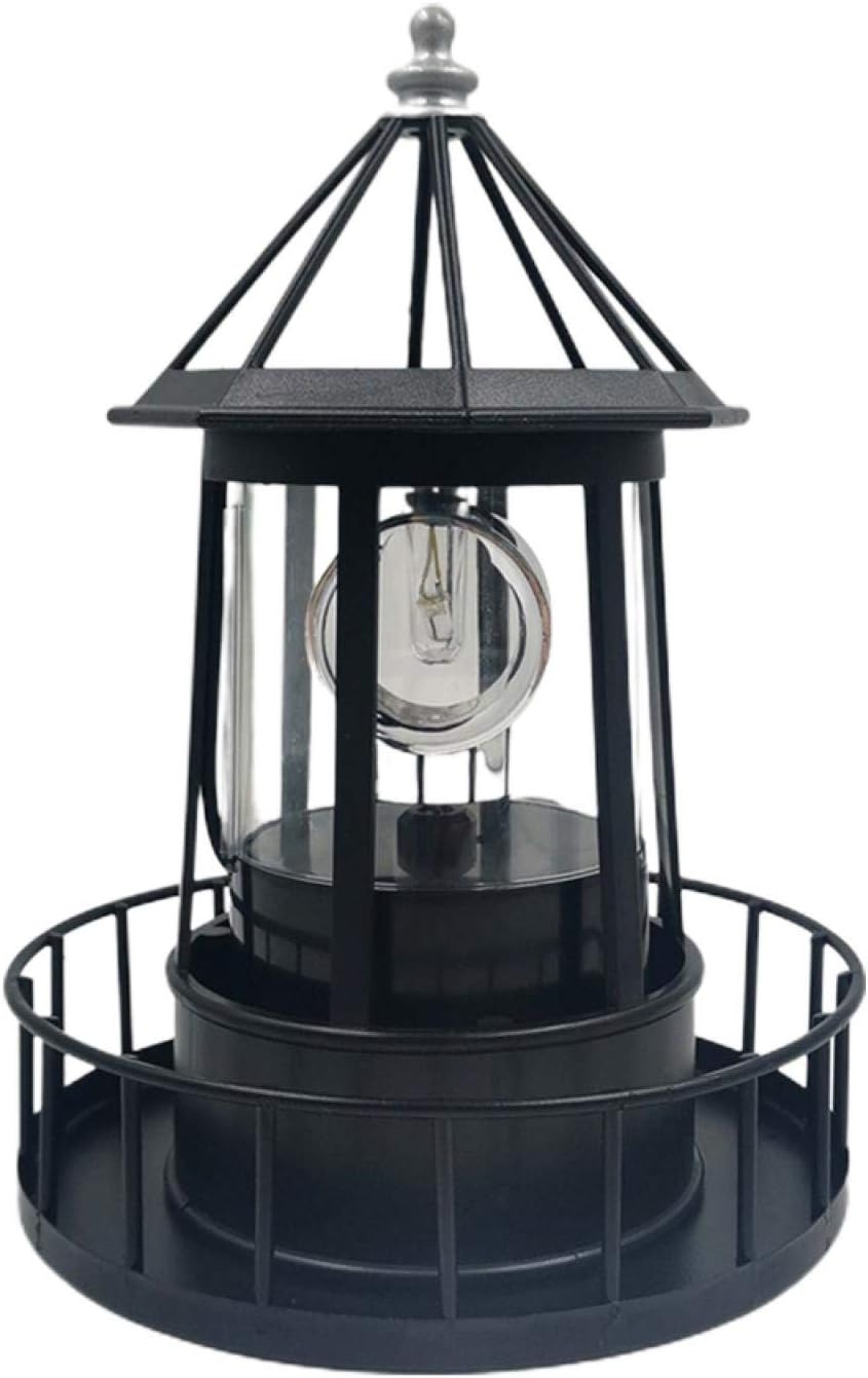 Rancoo Solar LED Rotating Lighthouse Light,Waterproof LED Solar Garden Lights,Automatically Illuminate at Night and Auto 360° Rotation,for Courtyards, Lawns,Balconies, Etc