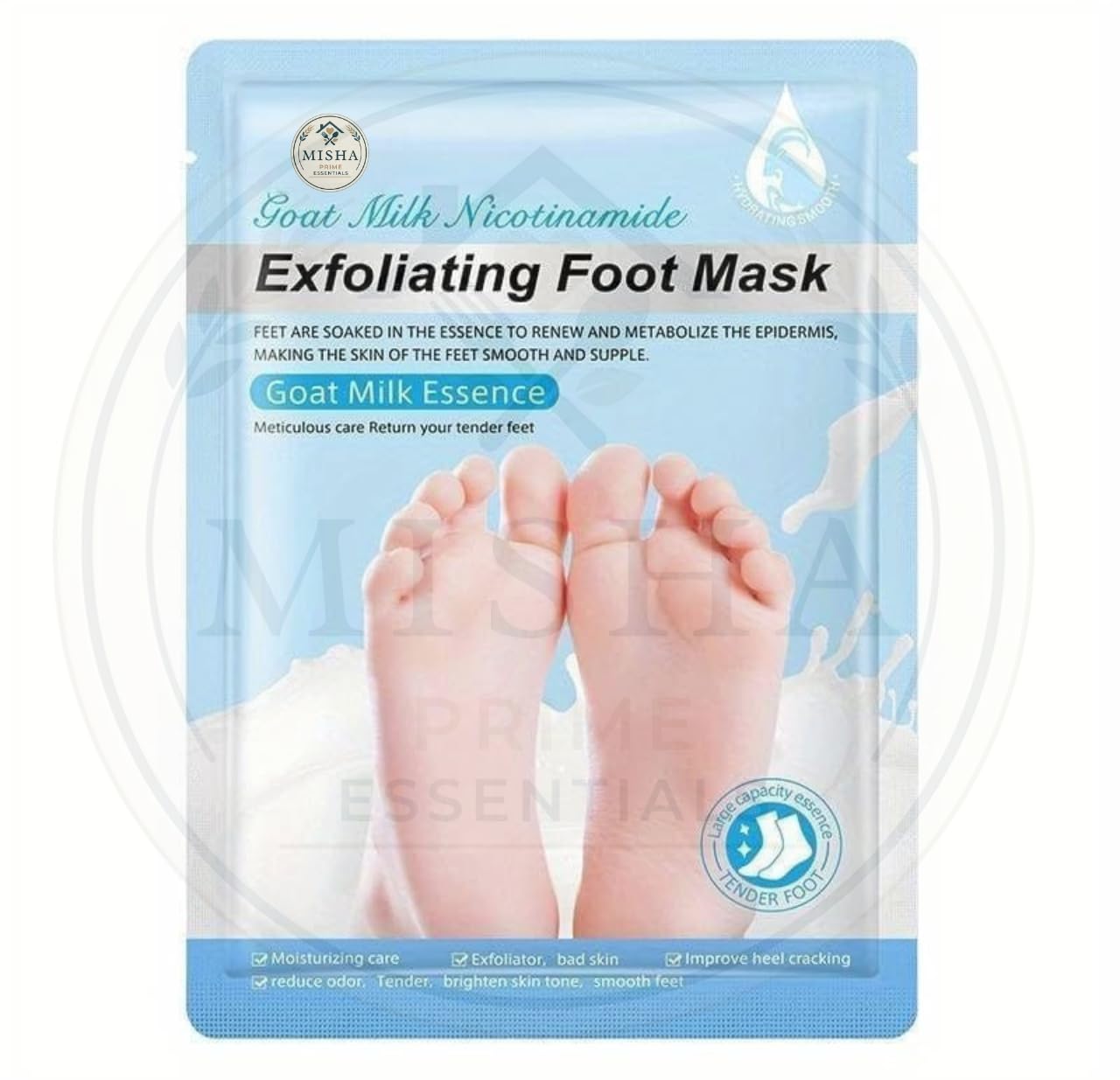 Misha Prime Foot Peel Mask - Professional Dead Skin Remover for Cracked Heels, Exfoliating Foot Mask for Women & Men, Removes Dead Skin & Smooths Dry Feet (Pack of 1)