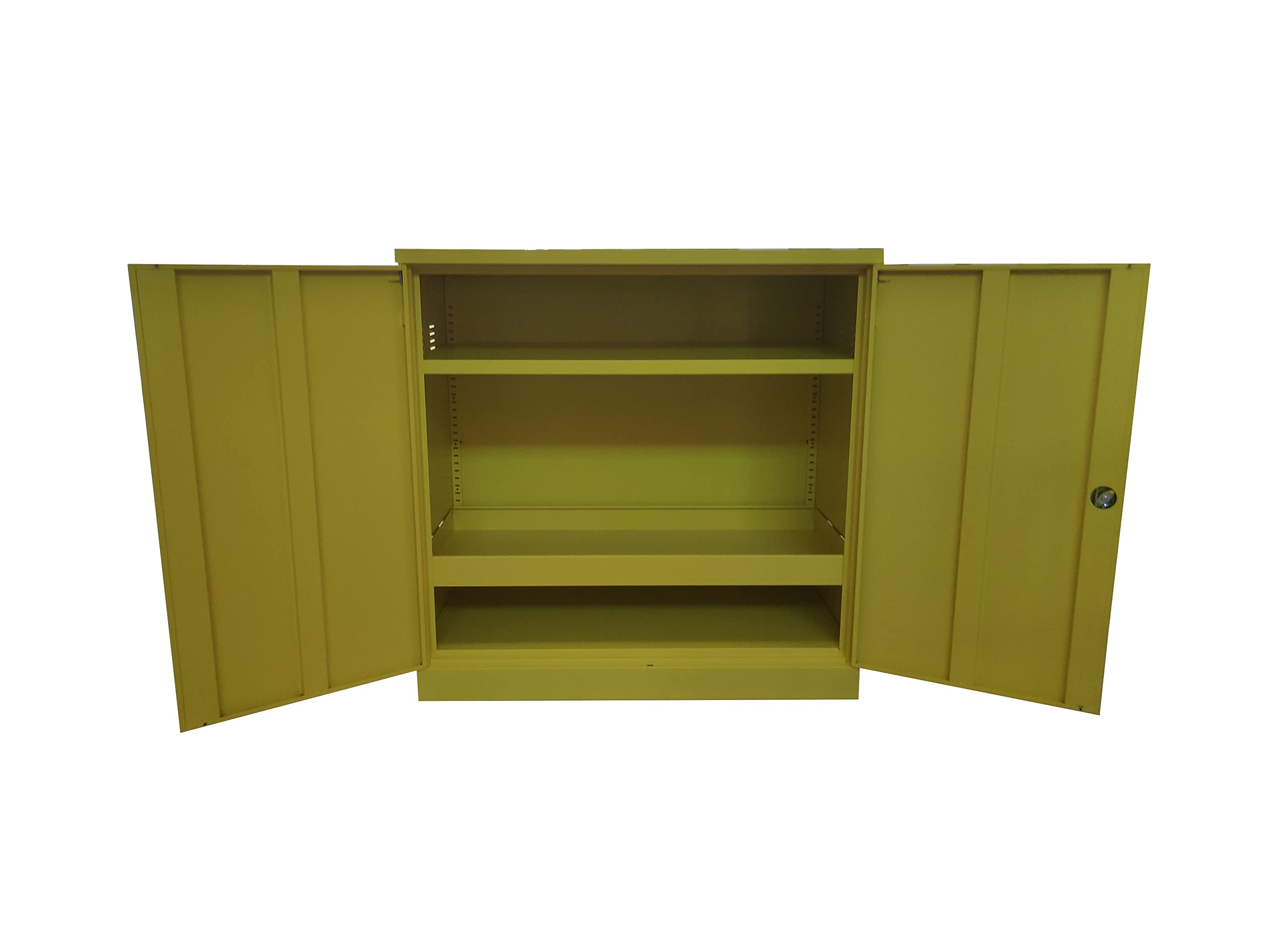 Armadio per Solventi ed Infiammabili con Ripiani a Vasche 100x55x100 cm in Lamiera Verniciata Giallo RAL 1004