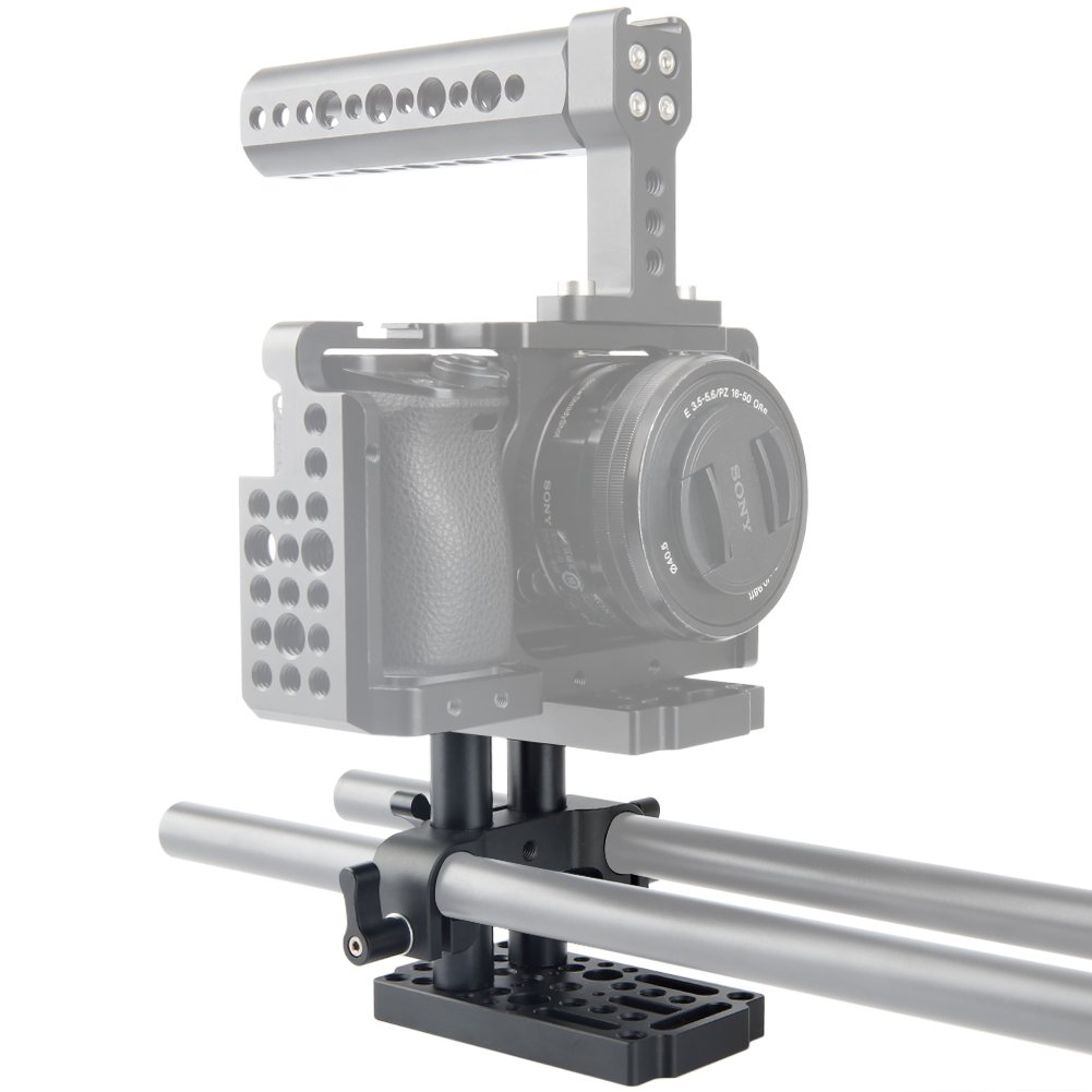 NICEYRIG Talerz do sera z zaciskiem podnoszącym pręt 15 mm, krótkie pręty do aparatu DSLR System podnoszenia płyt podłogowych