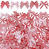 150-Piece Festive Assortment: enjoy a generous mix of 150 mini bows in 5 charming styles (30 each) – good for decorating rooms, crafting holiday projects, or gifting to loved ones; Spread Christmas cheer with endless creative possibilities Long-lasti...