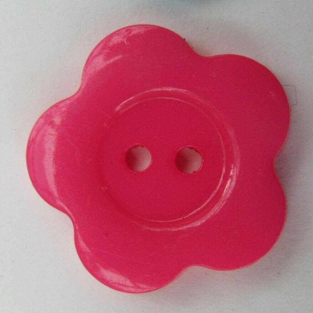 Flower Buttons 10mm 17mm 21mm 25mm Coat Craft Shirt 12 Colour Buy 4 8 Or 16 156D, Cerise Pink, 8 25mm