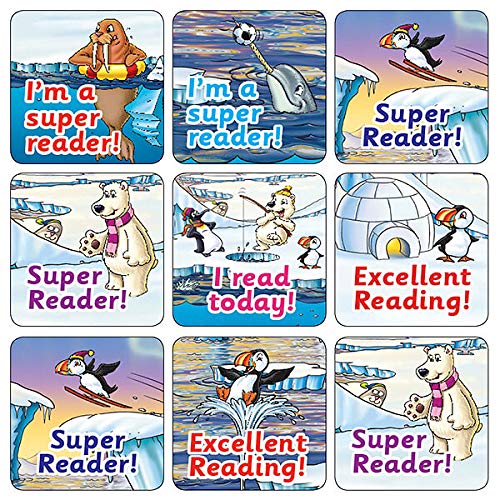 175 Mixed Super Excellent Reading Comprehension Polar Bear Penguin Animals Childrens Pupils School Praise Teachers Reward Stickers 20mm Primary Teaching Services