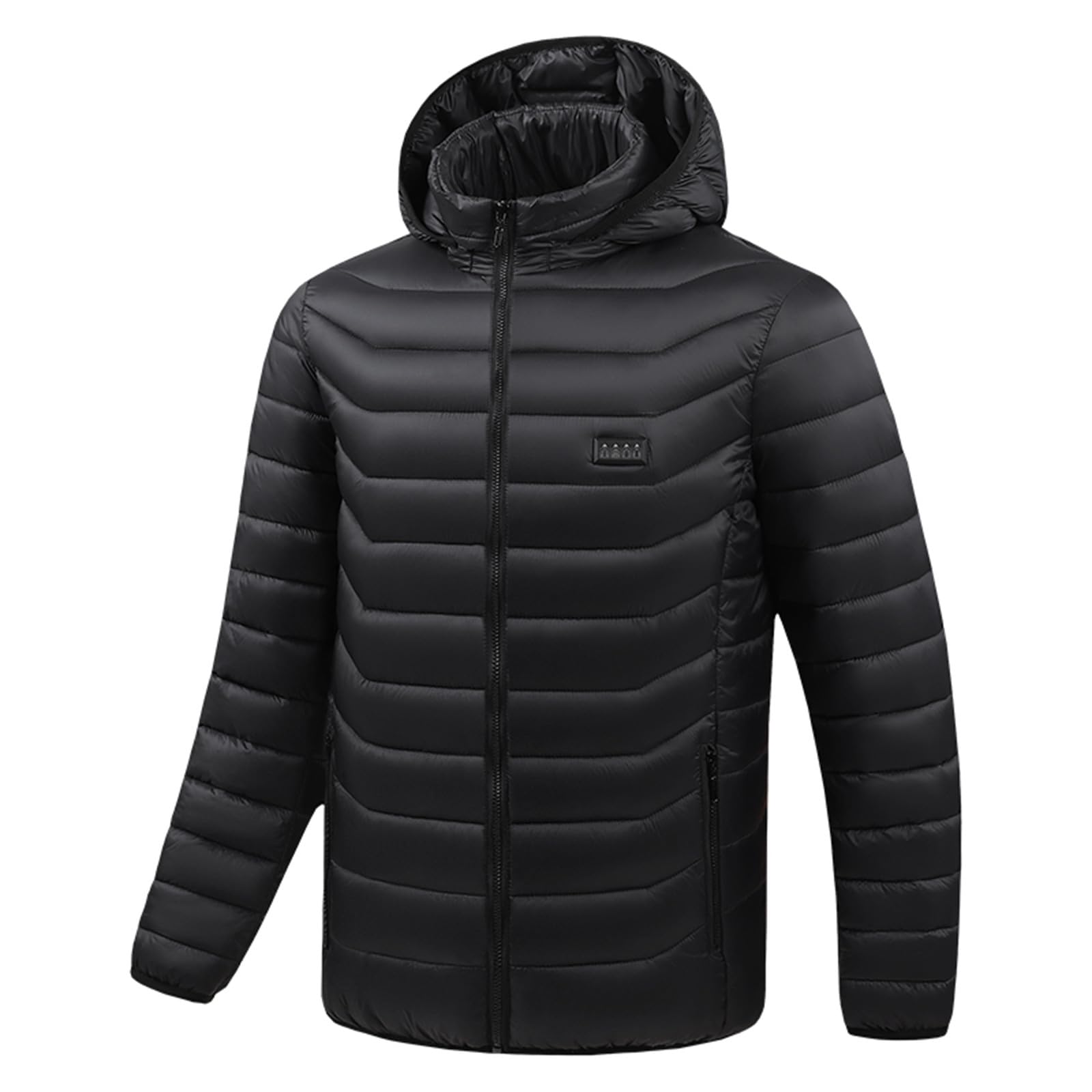 Beheizbare Jacke Herren Winter Heizjacke mit 19/27/31 Heizzonen Elektrische Beheizte Winterjacke USB Beheizbar Steppjacke mit Kapuze Wärme Kapuzenjacke Wanderjacke Outdoorjacke Männer Funktionsjacke