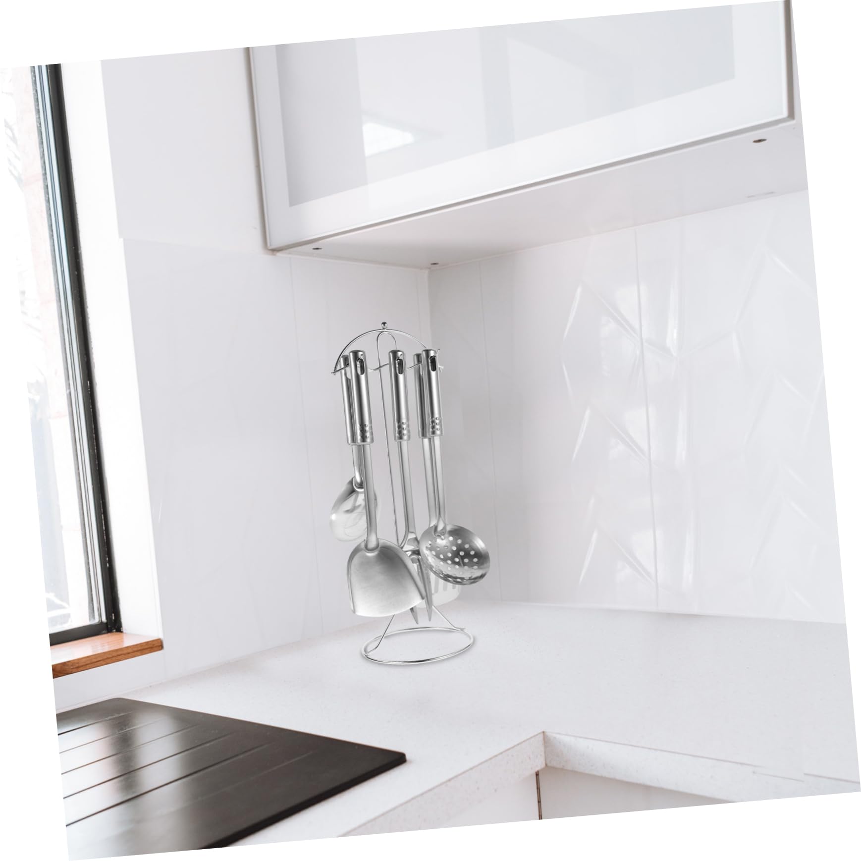 PRETYZOOM Set da 7 Utensili da Cucina in Acciaio Inossidabile Antiaderenti Leggeri per Cucina Stili multipli