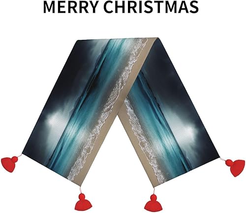 Miniatura 3 de Camino de mesa de Navidad náutico de playa oscura, decoración de mesa de comedor, decoración de Navidad, decoración de interiores para el hogar,