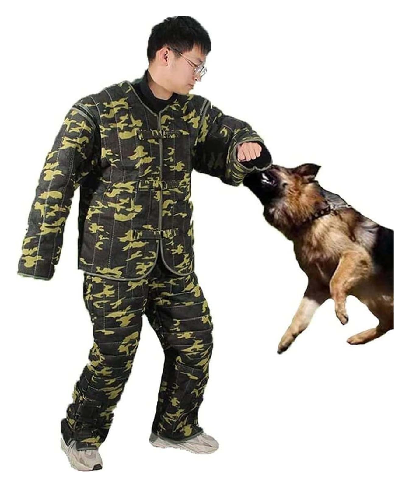DXYOYONGMZ Dog Training Suit, Anti-Dog Bite Jumpsuit, Professional Dog Training Protective Clothing Suit, Dog Bite Suit, Sleeve Detachable, Zipper Canvas Protective Clothing