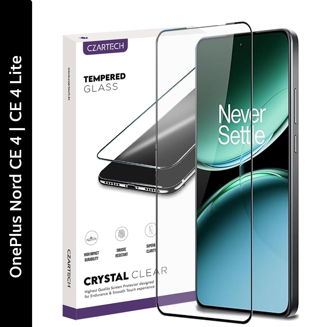Czartech Tempered Glass Screen Protector Compatible for OnePlus Nord CE4 | CE 4 Lite (Black) Edge to Edge Coverage with Easy Installation Kit-image-22
