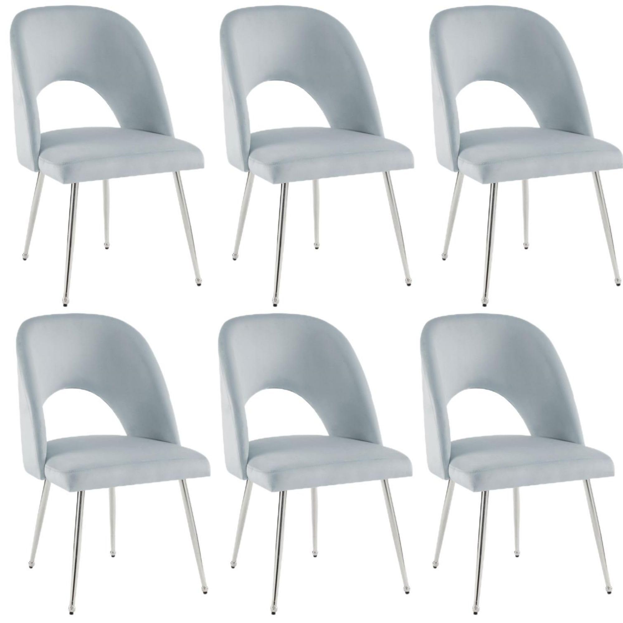Lot de 2 chaises de salle à manger de luxe en velours gris foncé avec fonction pivotante, pieds en métal, siège élégant et confortable pour décoration de salle à manger élégante