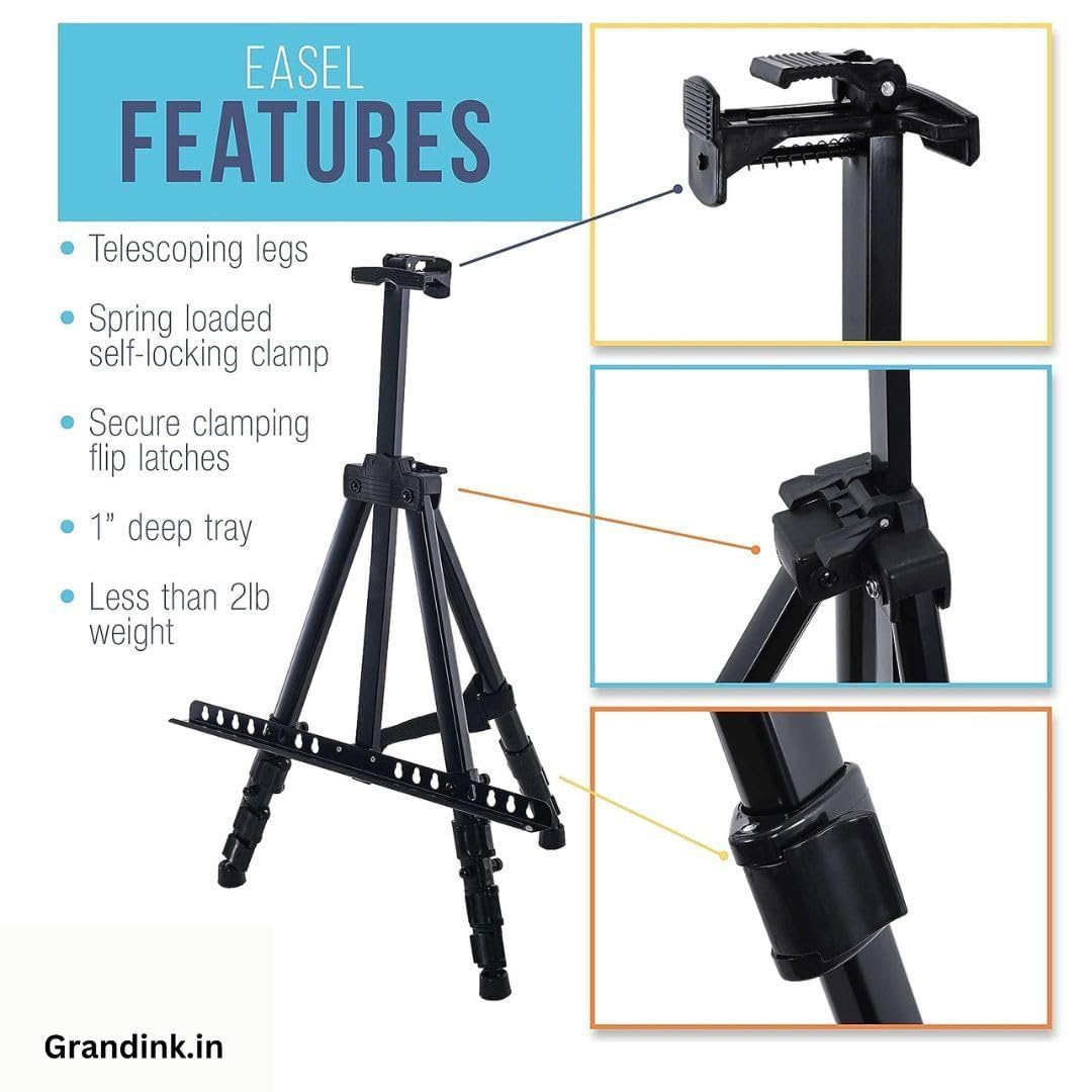 Grandink 6 Feet Tripod Metal Easel Stand Adjustable (Black) 2