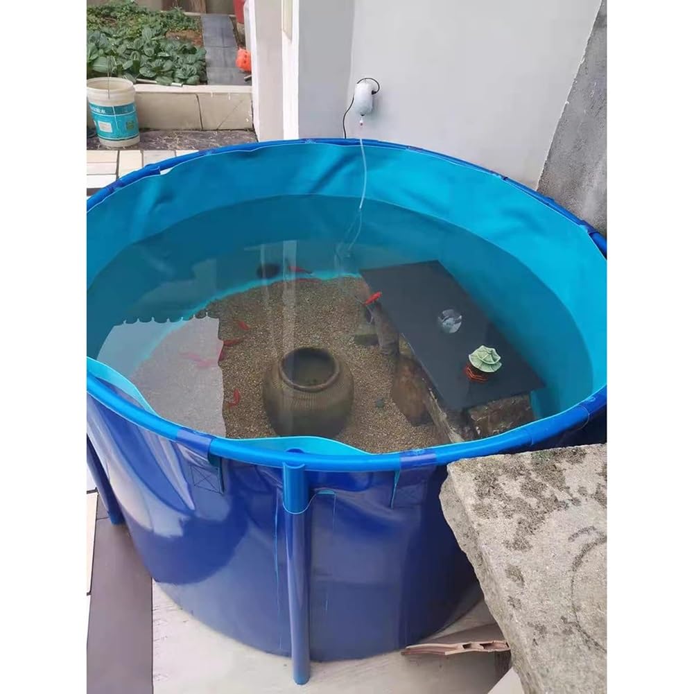 Serbatoio d'acqua in tela per acquario, per Koi e pesci rossi, 1,2 x 1 m, con valvola di scarico, perfetto per tartarughe e laghetti, soluzione durevole e portatile per conservare i pesci