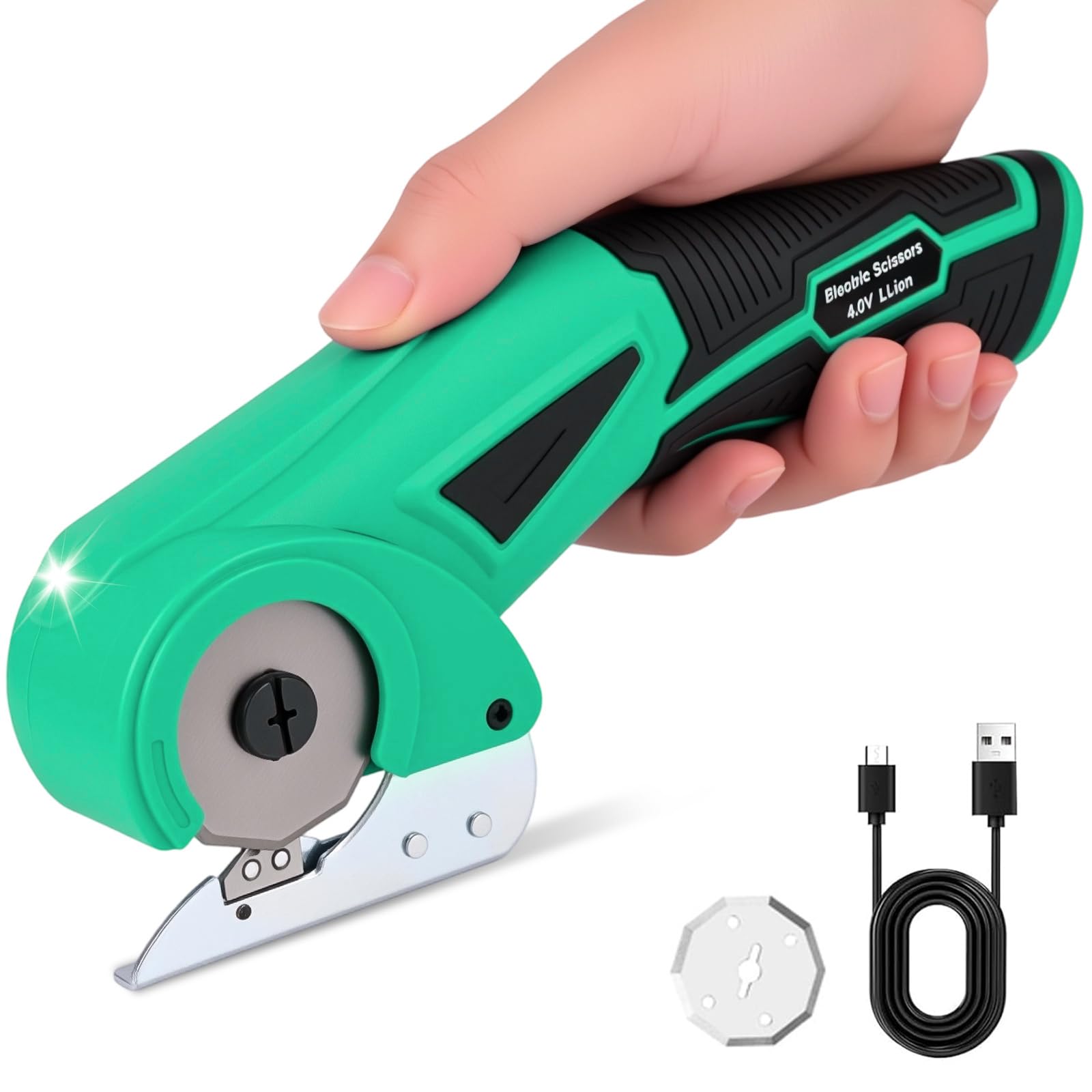 Ciseaux électriques sans fil 4V pour couper facilement tapis épais et cartons rigides