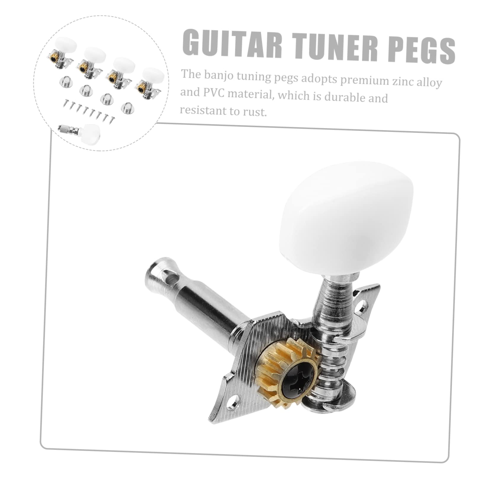 VANZACK 1Set Banjo Tuning Pegs Machine Heads Tuner Keys Durable Material Easy Install for String Banjo Essential Musical Instrument Parts
