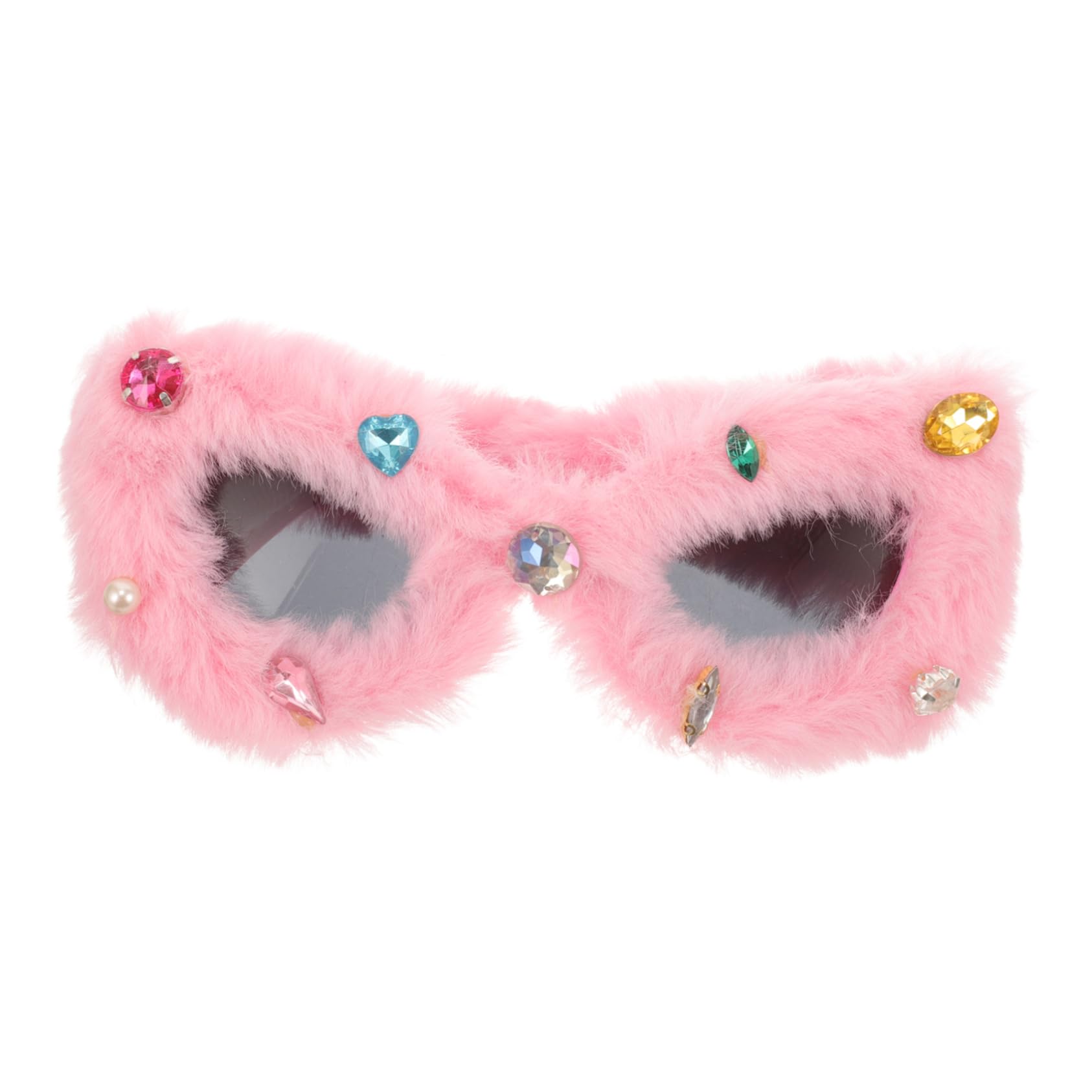 Beavorty Lunettes De Soleil En Peluche Amusantes Pour Femme Adulte En Pour Fête Tendance En Velours Surdimensionnées En Résine Roses