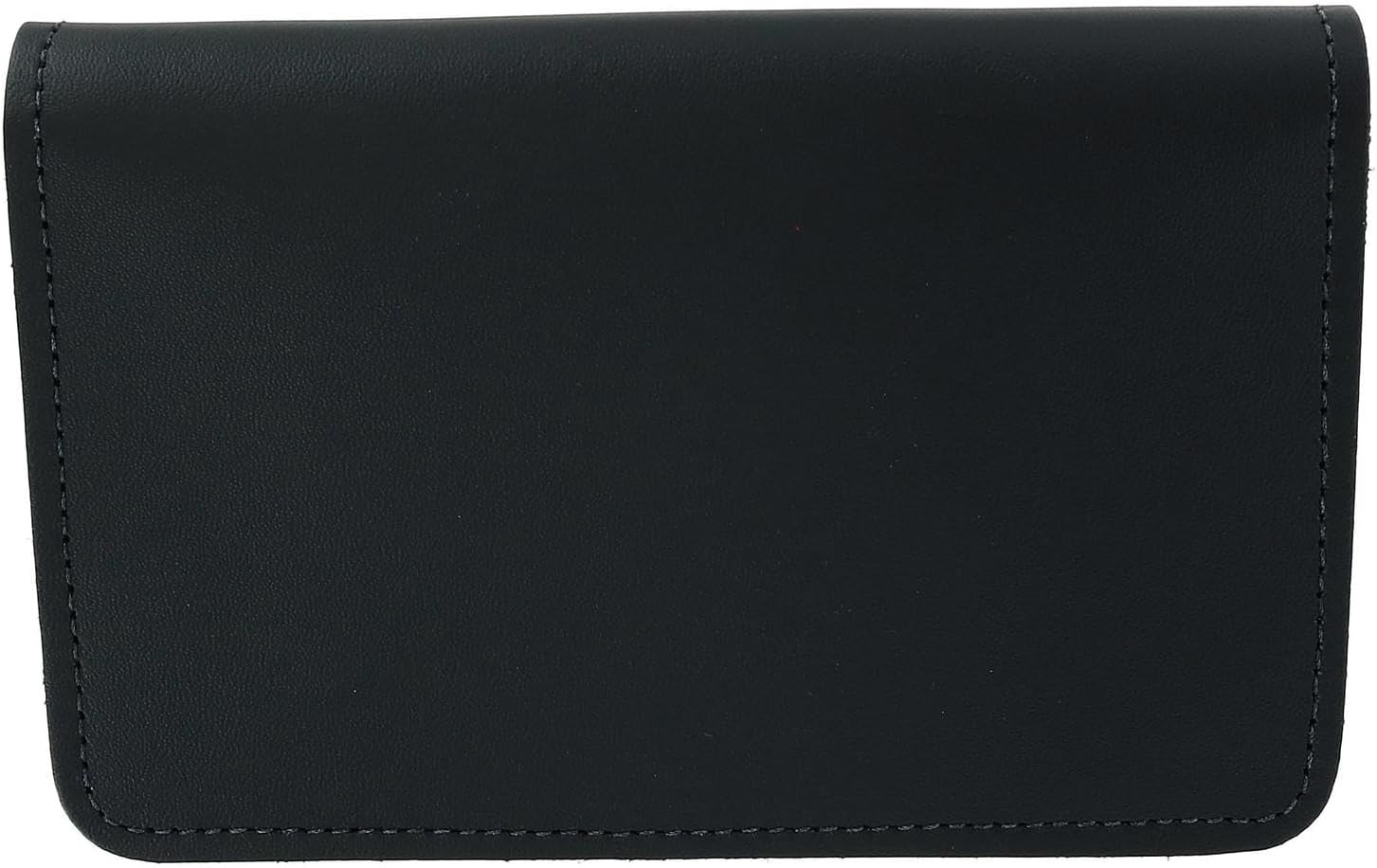 CTM Leather Top Stub Checkbook Cover Wallet, Black
