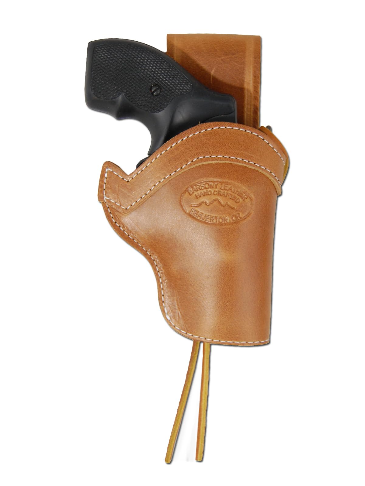 Barsony Saddle Tan Leather Belt Loop Western Style Hip Holster for COLT Detective SPL Right