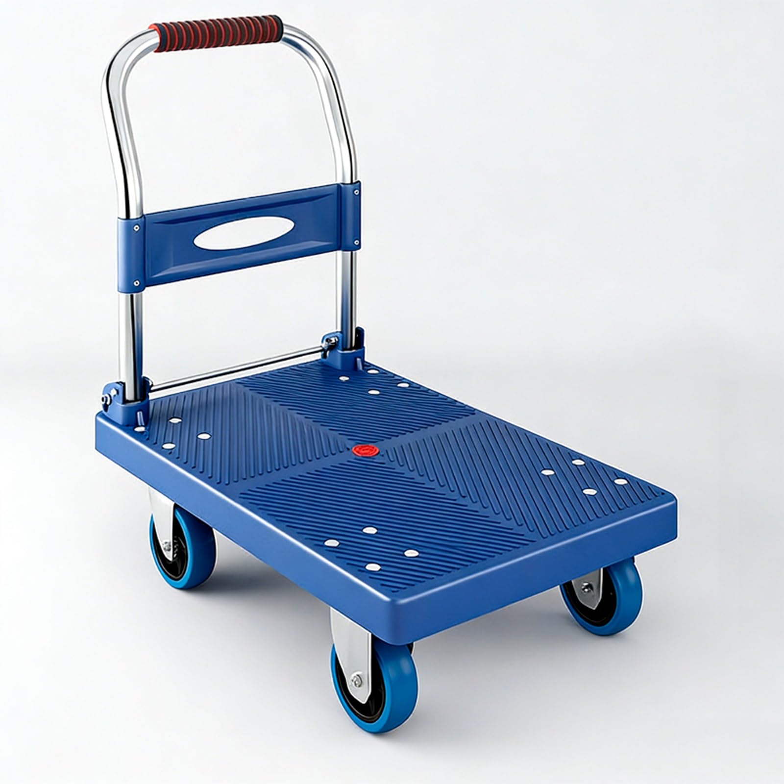 Chariot de manutention pliable et robuste avec plateau antidérapant et roulettes pour garage