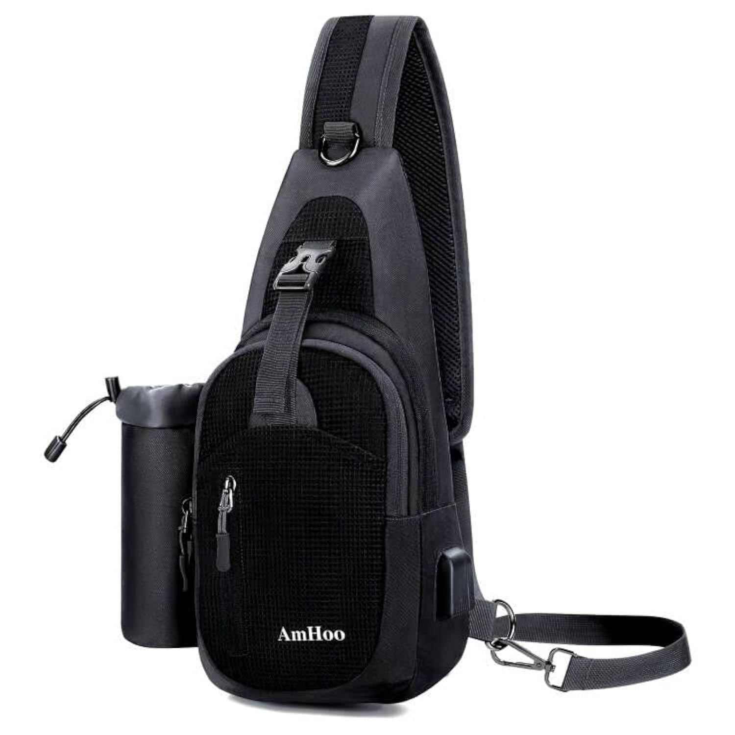 AmHooSling Backpack Chest Shoudler Crossbody Bag Water Resistant Hiking Daypack