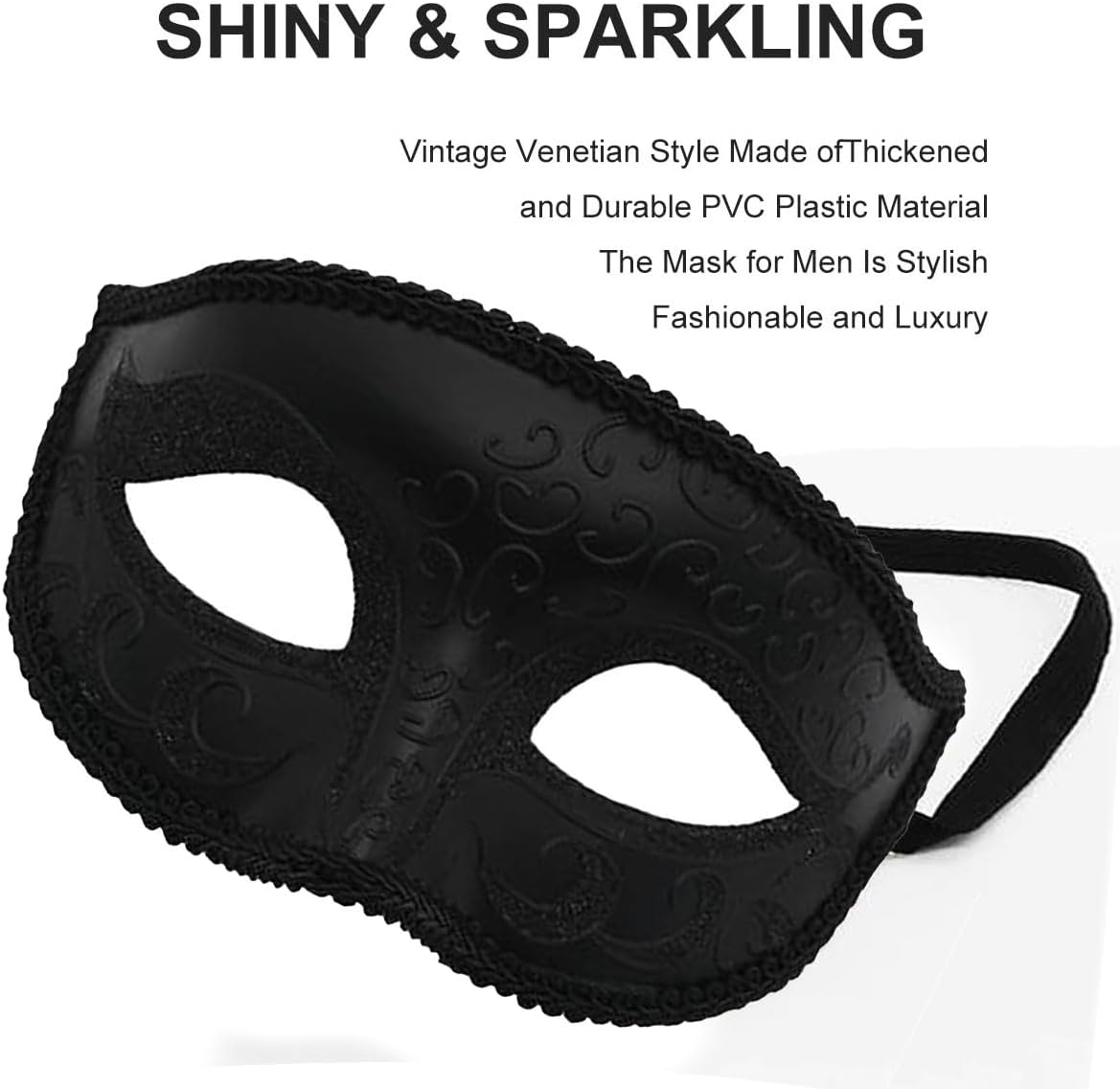 Masquerade Mask for Men Couple Venetian Mask for Halloween Mardi Gras Costume Party Prom Ball - Image 2