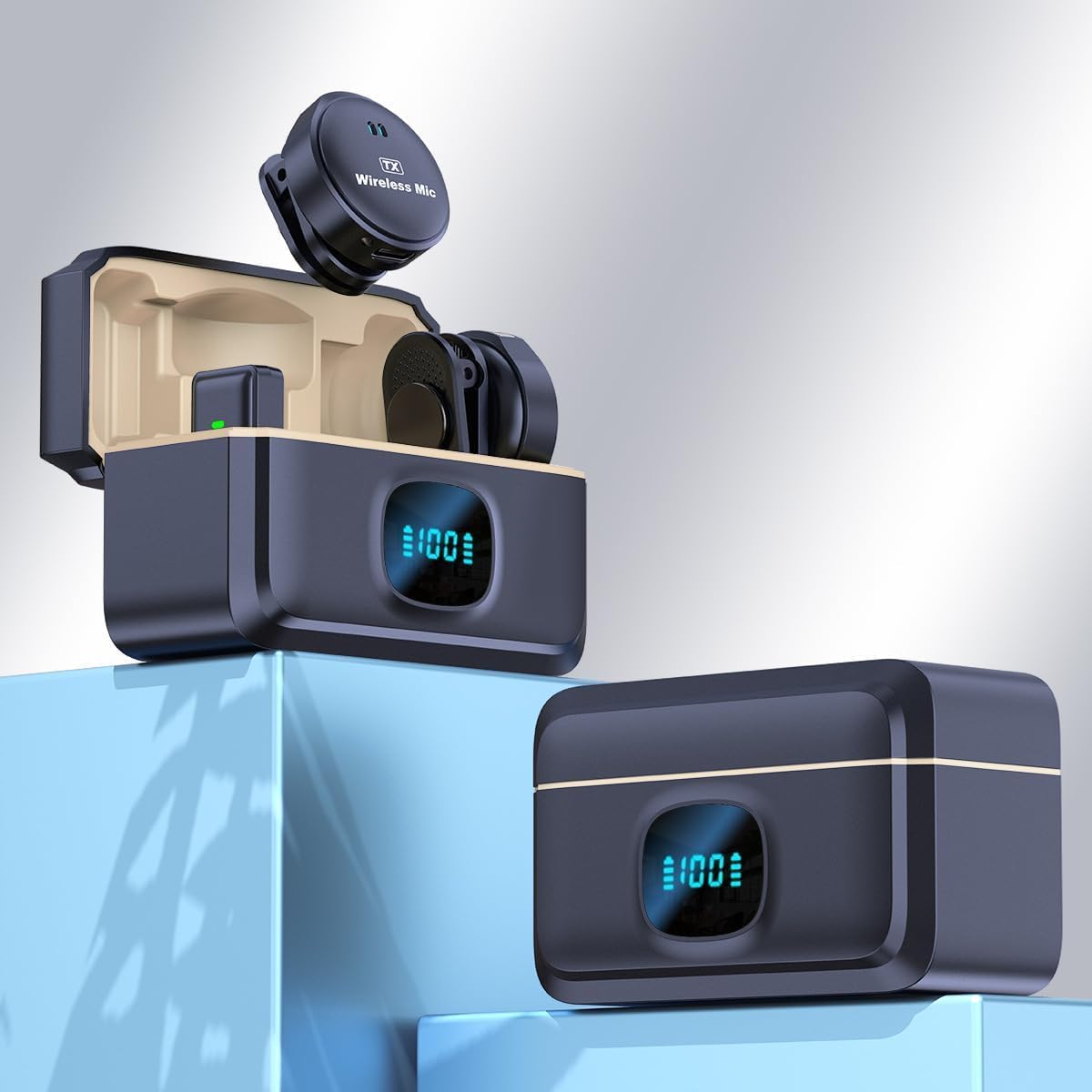 Wireless Microphone with Noise Reduction for Camera DSLR, iOS & Android, 360° Audio Pickup-image-20