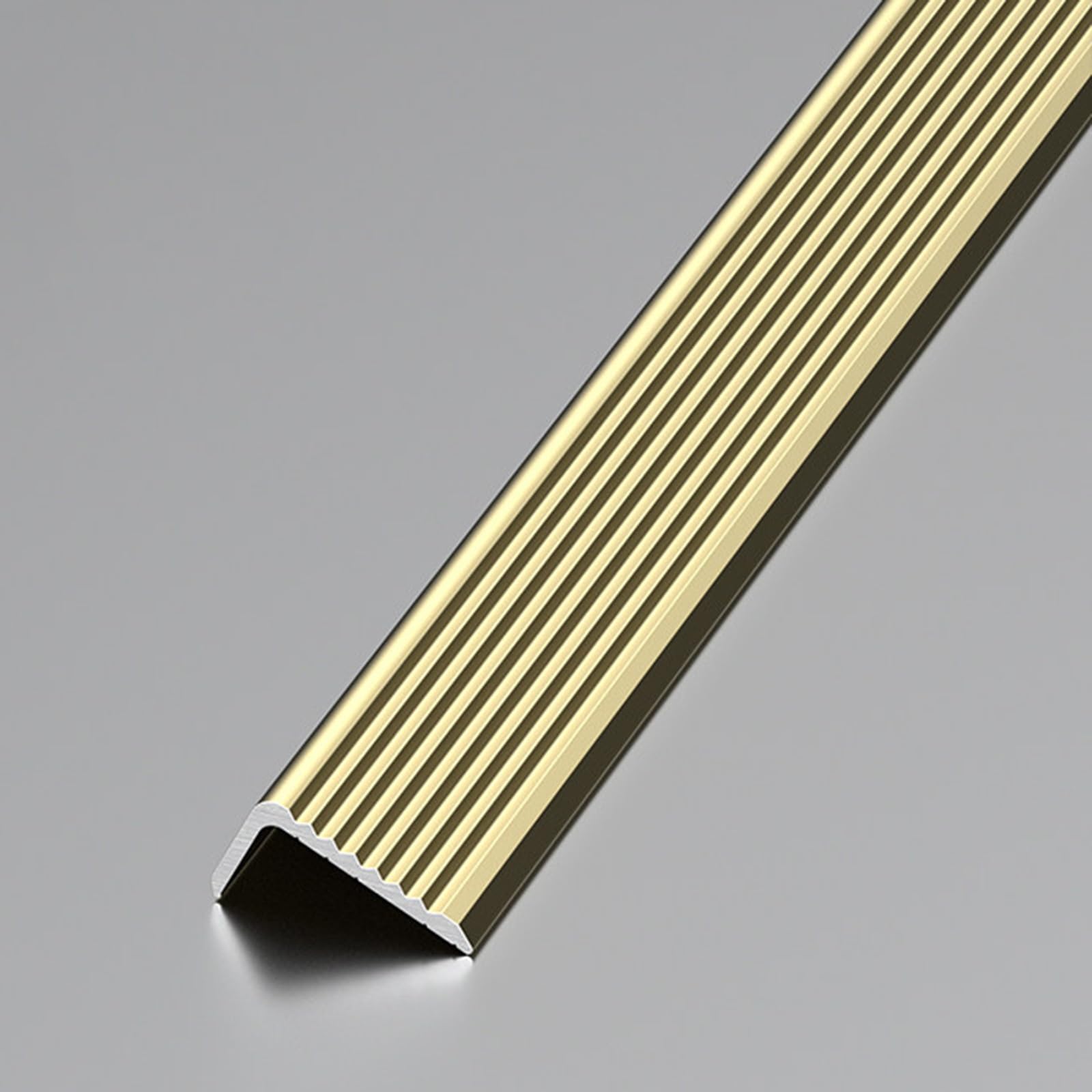 Profilo Per Gradini In Alluminio A Forma L | Antiscivolo & Protezione Angoli Per Interni(Gold,3 * 10cm)