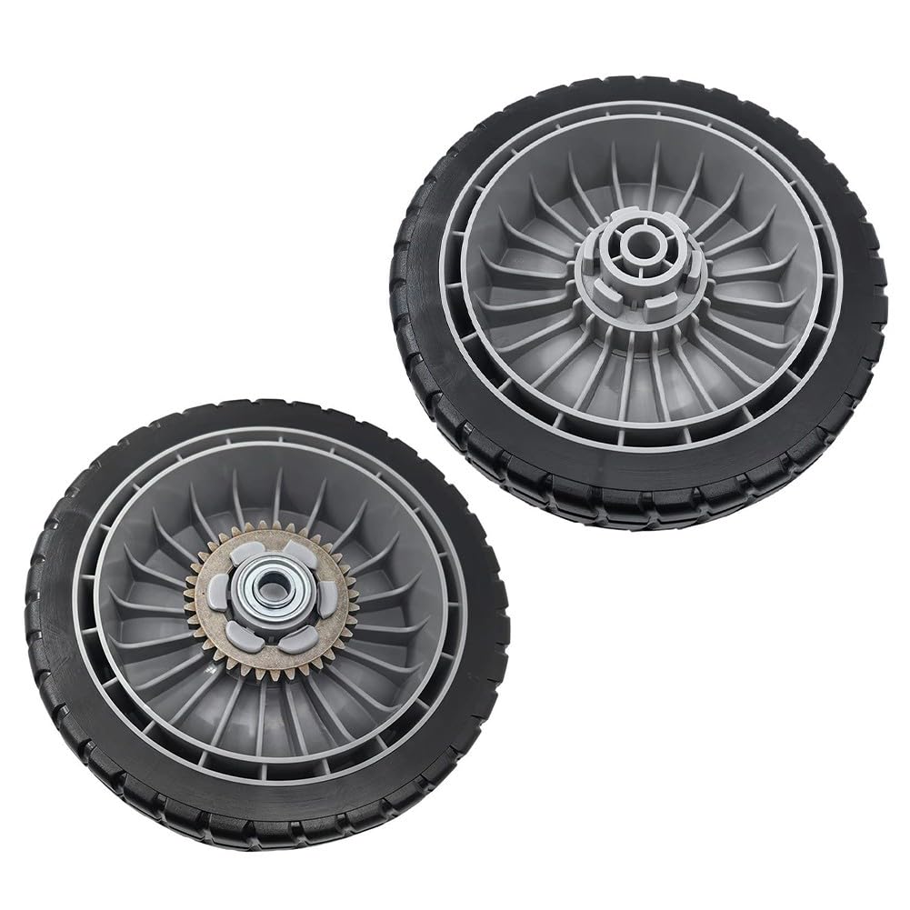 Ruedas de cortacésped de 8 pulgadas para HRR216 HRS216 HRT216, neumáticos de 2 x 2 pulgadas con orificio de 1/2 pulgada, delantero y trasero para juego de repuesto