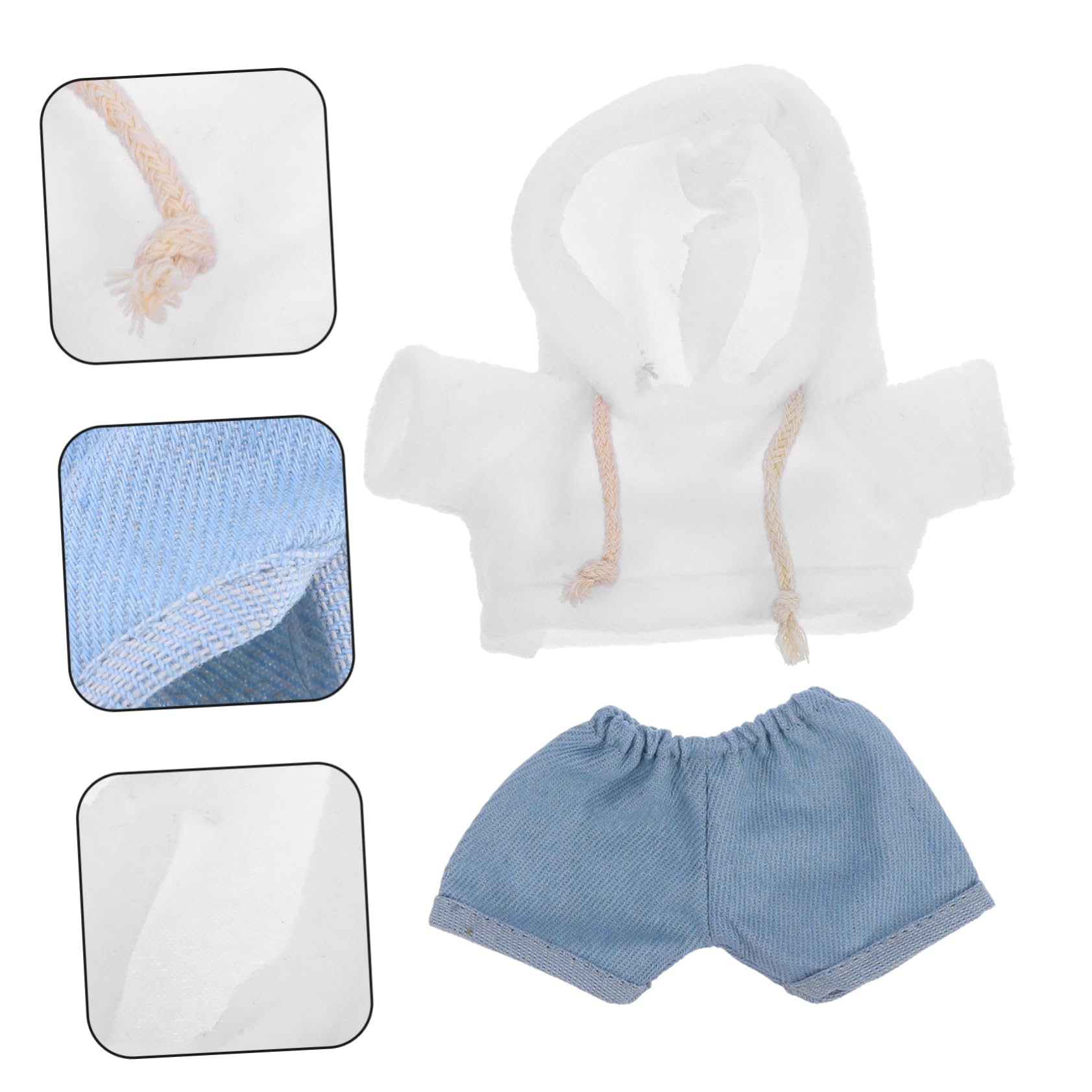 Garneck 1 Set di Vestiti di Peluche Orsi Vestiti Vestiti Intercambiabile Abito Felpa con Cappuccio e Pantaloni Panno Animale Piccoli Vestiti Vestiti Bambole di Peluche Tessuto
