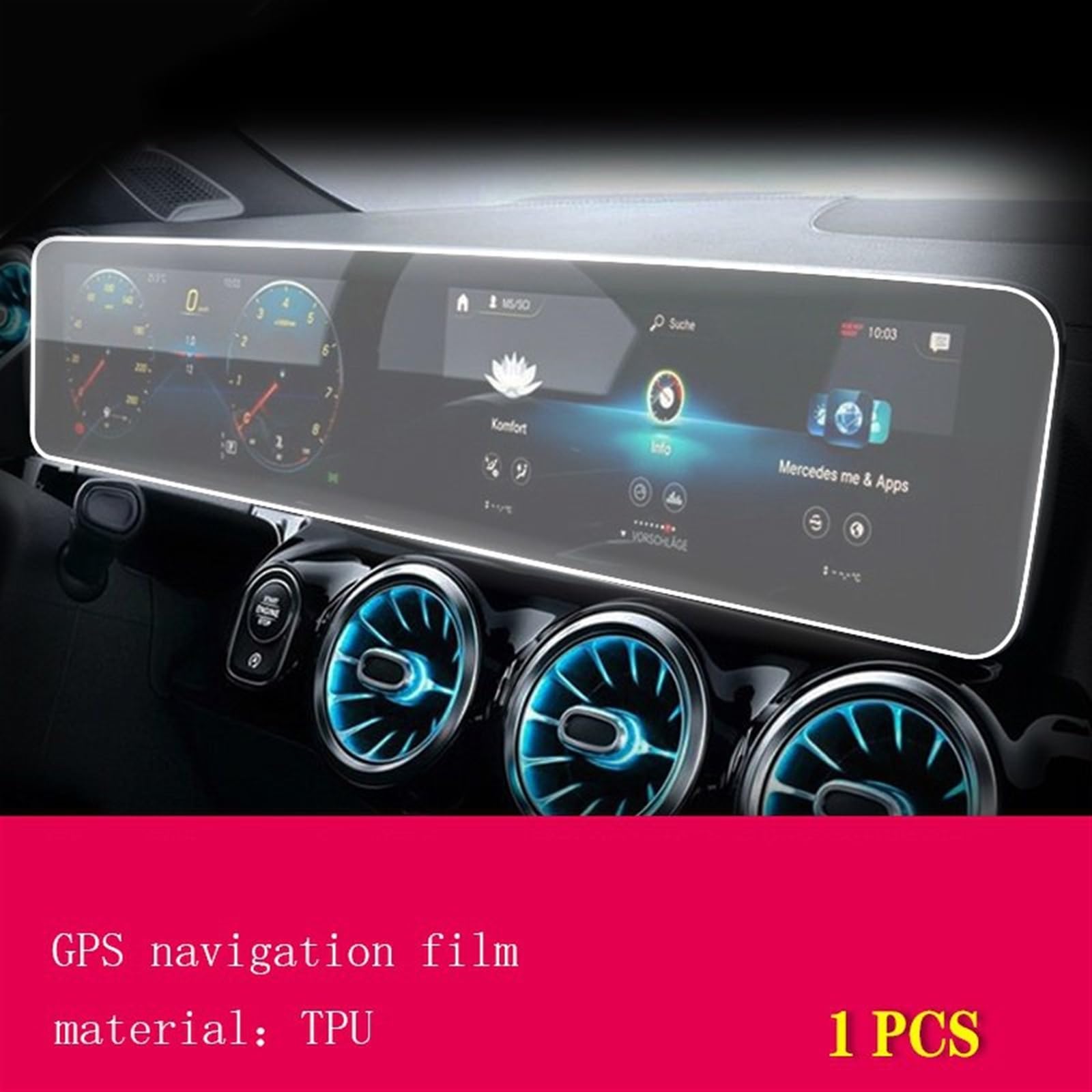 Compatible con Mercedes para Benz GLB 180 200 2020 2021 2022 2023 película Protectora de navegación GPS para Coche película LCD TPU Protector de Pantalla Interior Membrana Navegación GPS
