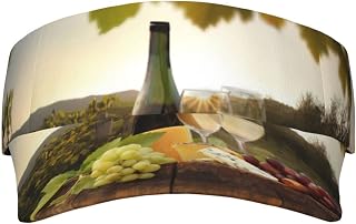 XIXIAN Red Wine Printed Adult Sunscreen Visor Cap Lightweight and Breathable Adult Sun Visor Empty top hat Versatile Outdoor hat