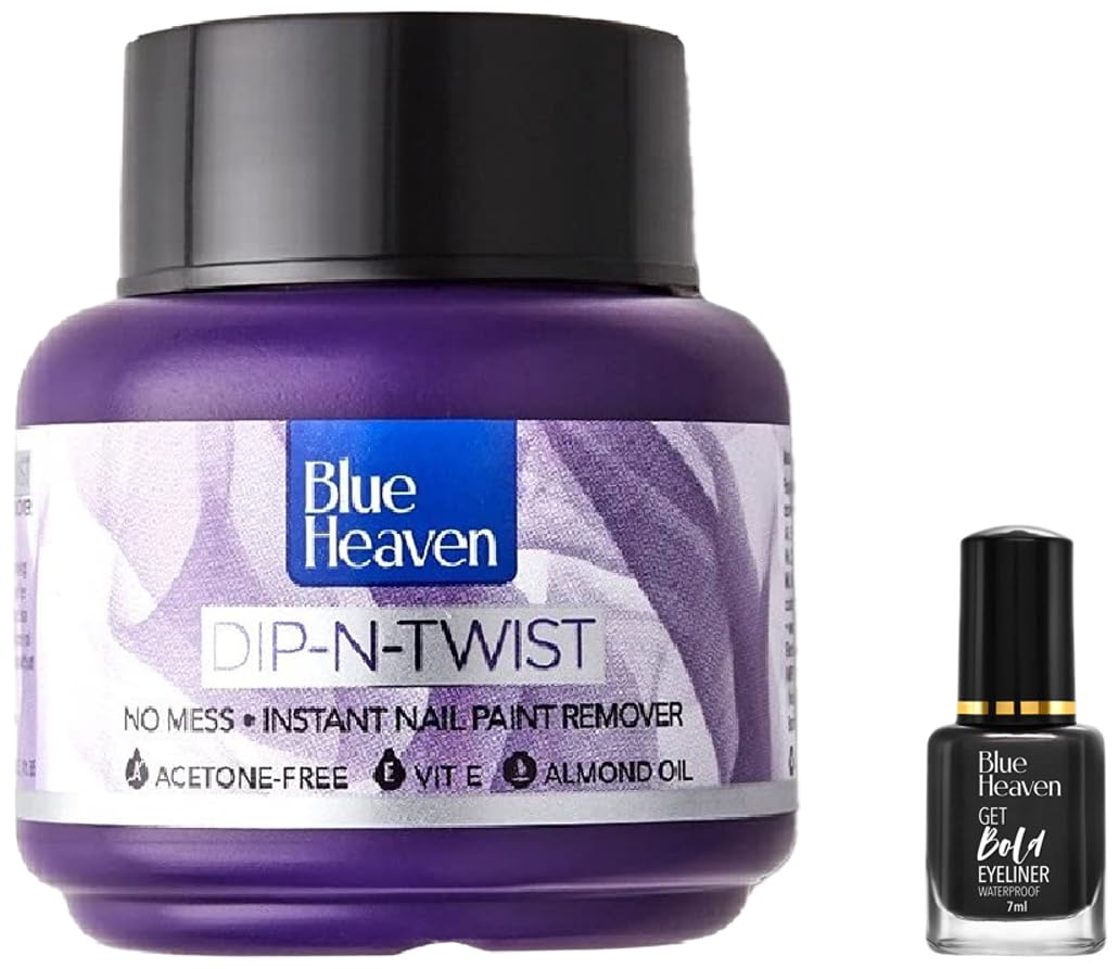 Blue Heaven Dip & Twist Nail Paint Remover, 40 ml & Blue Heaven Get Bold Matte Finish Eyeliner (Black, 7 ml)-image-7