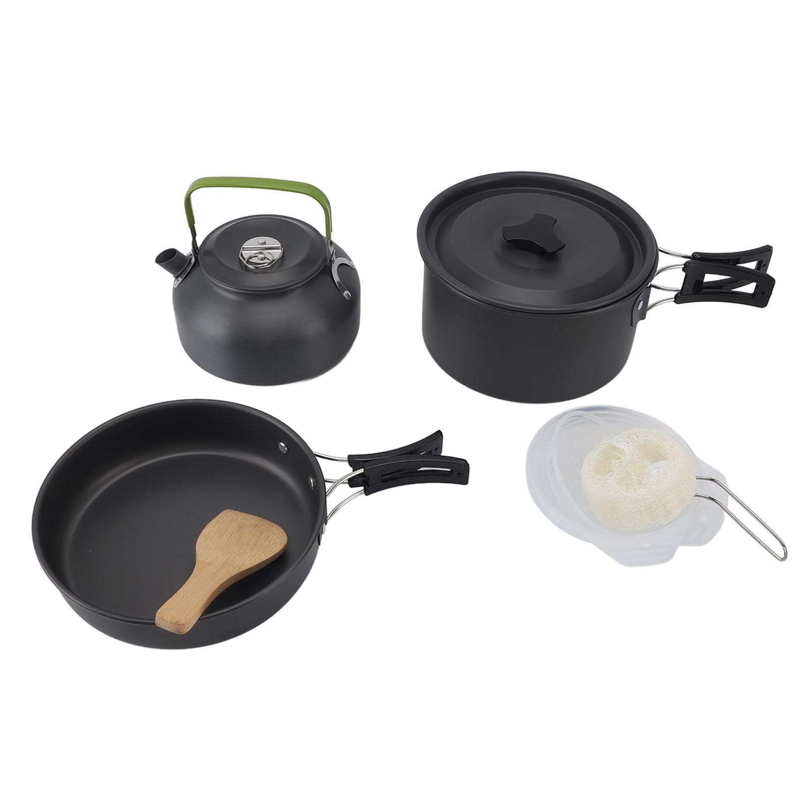 Set di Pentole e Padelle, Set di Pentole da Antiaderenti Elementi Essenziali per Cucinare per Barbecue da Picnic All'aperto con Zaino in Spalla