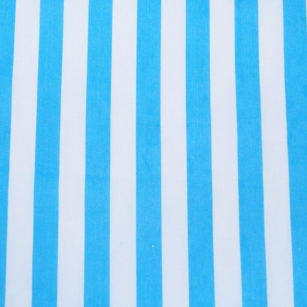 Oh Sew Crafty Limited Turquoise Polycotton Fabric Stripe 12Mm Candy Stripes (Sold Per Metre) (Turquoise)