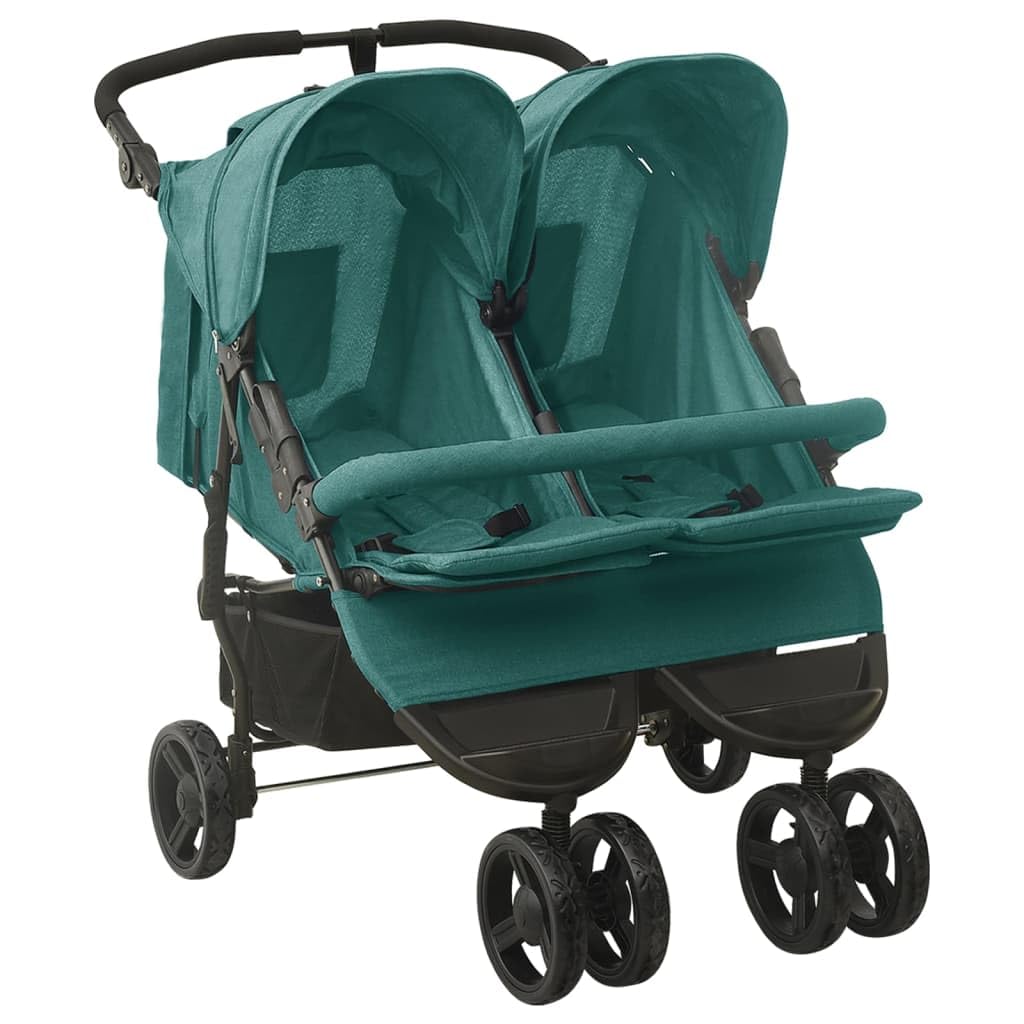 SKM Poussette double en acier vert - Poids : 16,5 kg - 10246