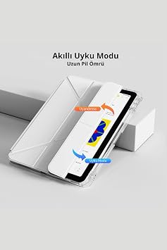 Fuchsia Galaxy Tab S10 FE Plus ile Uyumlu 13.1 inç Kalem Bölmeli Standlı Tri Folding Tablet Kılıfı