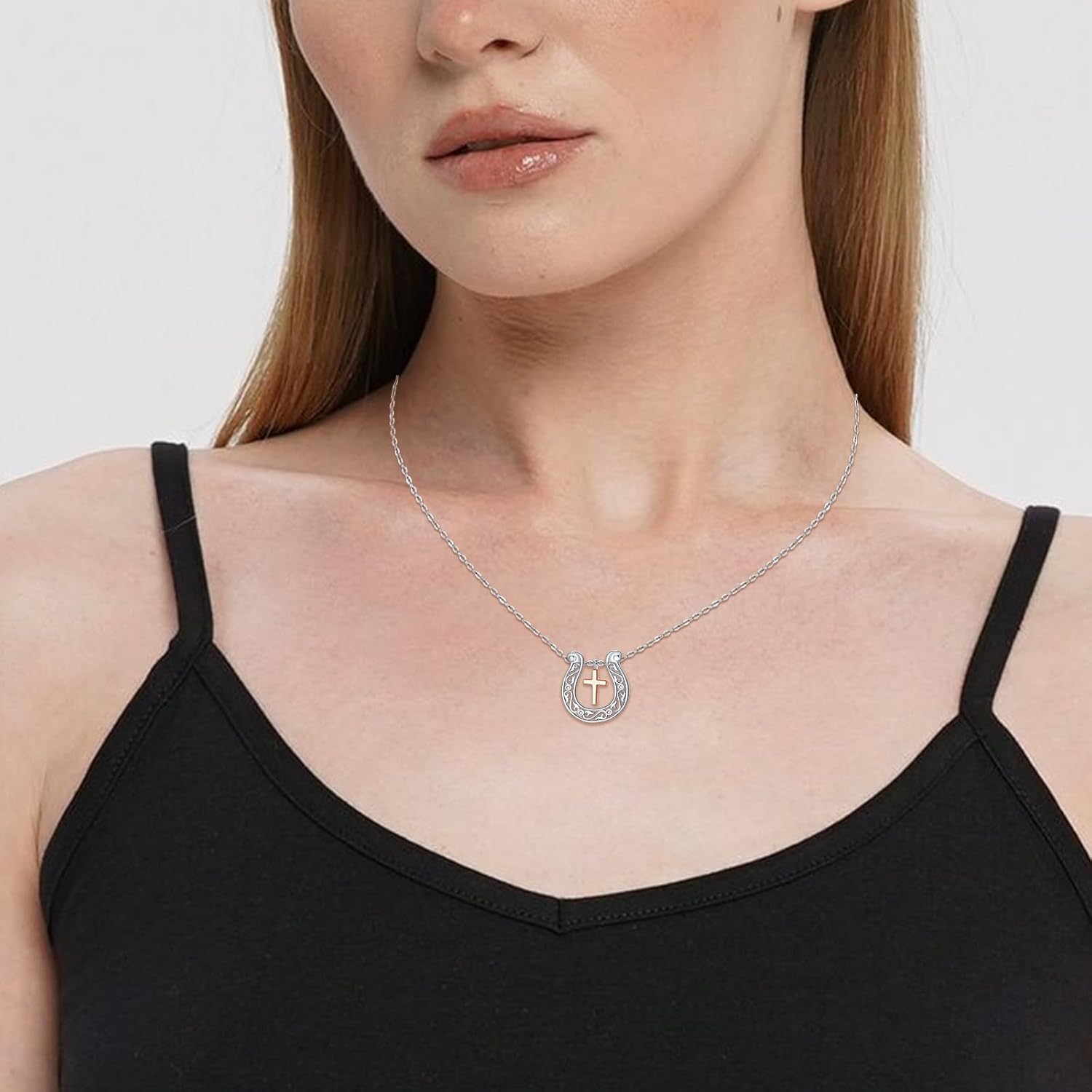 Cross Necklace for Women 925 Sterling Silver Faith Cross Pendant Christian Jewelry Catholic Gifts for Women Girlfriend Mom