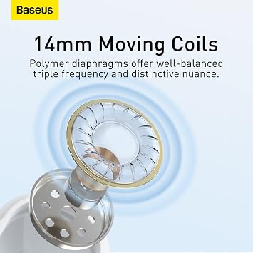 Baseus Encok H17 Kablolu Kulak İçi Kulaklık, universal, Betaz