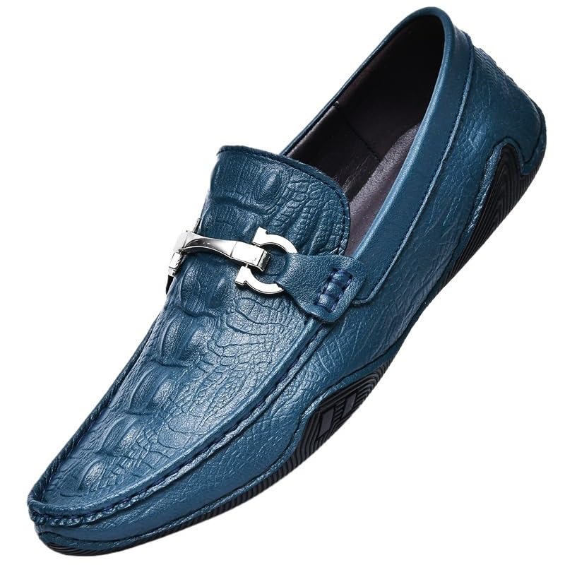 Mens Dress Oxford Formal Shoes Business Block Heel Shoe Breathable Fashion Italian Leather Slip-on