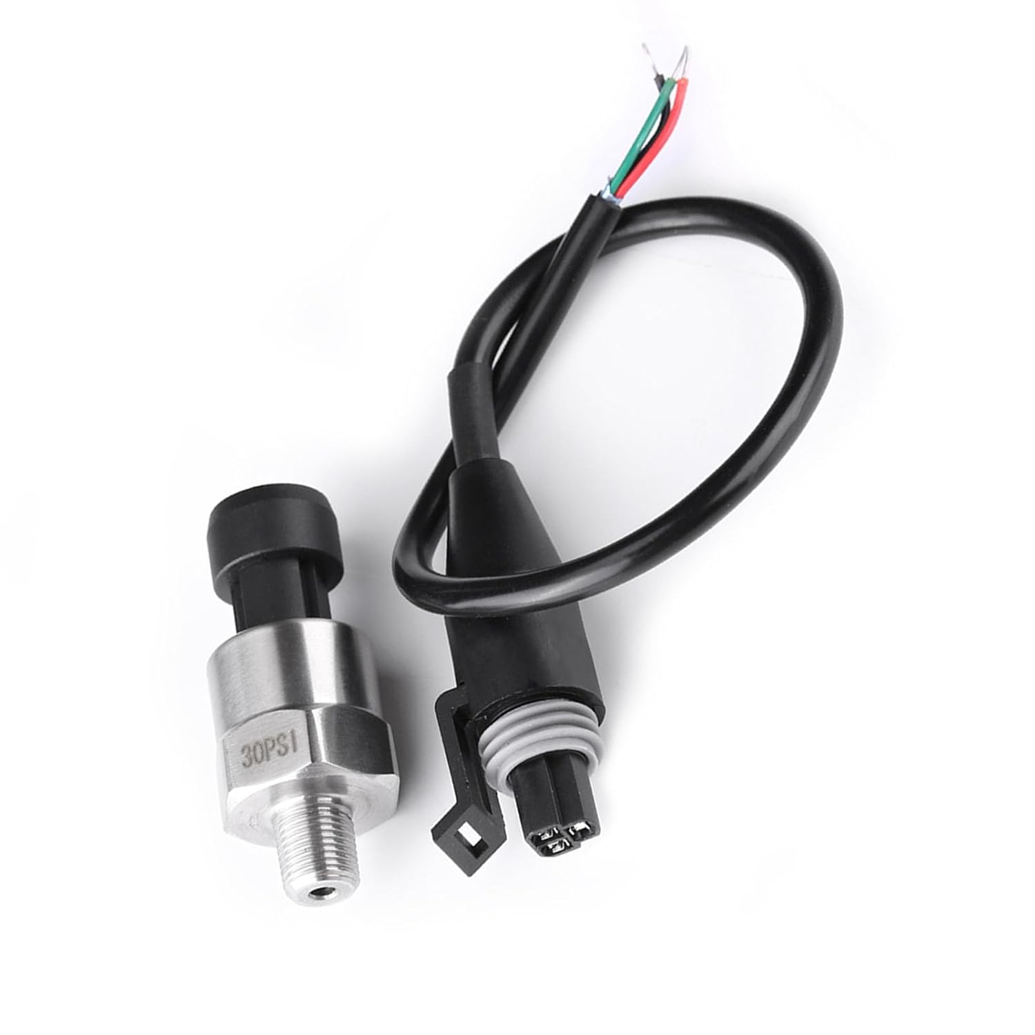 Pressure Transducer 1/8NPT Thread Stainless Steel Pressure Transducer Sender Sensor for Oil Fuel Air Water (30PSI)